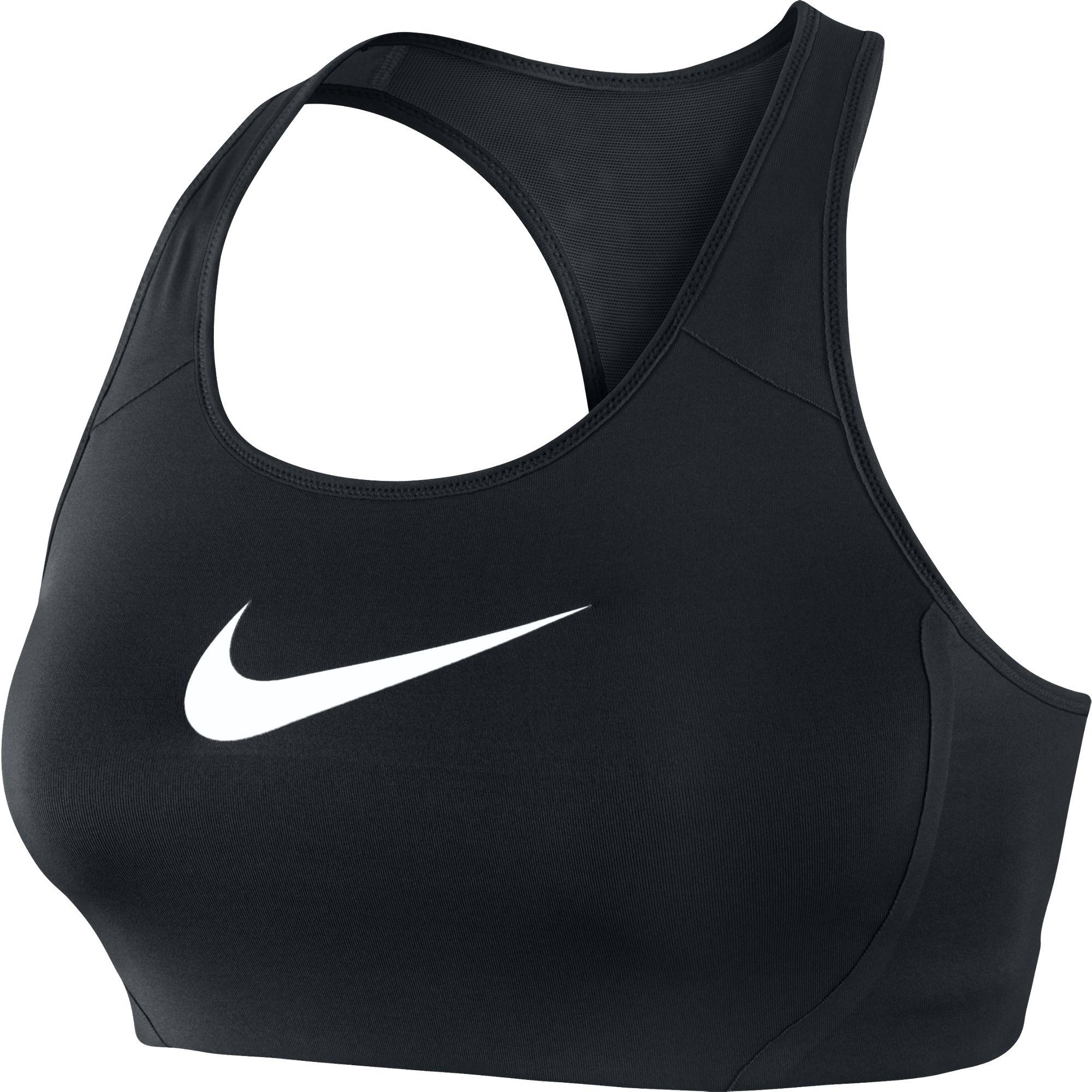Nike Shape Swoosh Sports Bra - Black/White - Tennisnuts.com