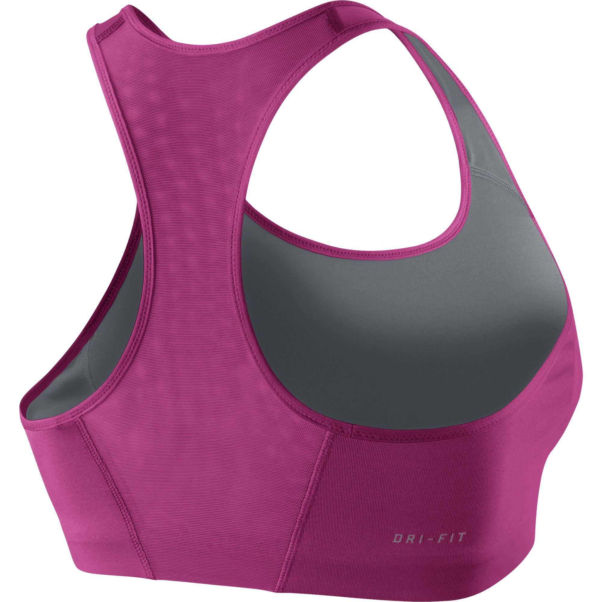 nike swoosh sports bra pink