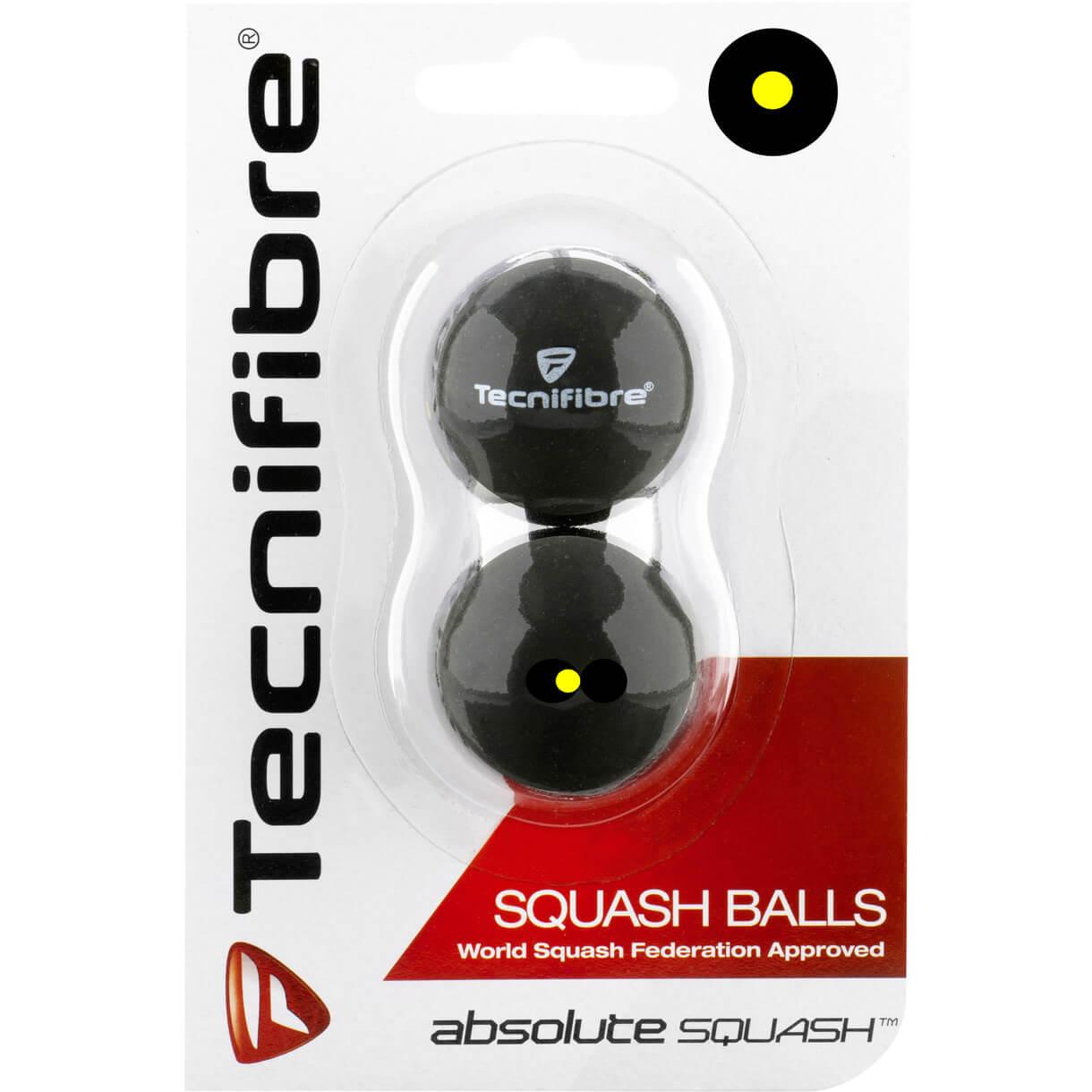Tecnifibre Absolute Single Yellow Squash Balls Pack of 2 Balls