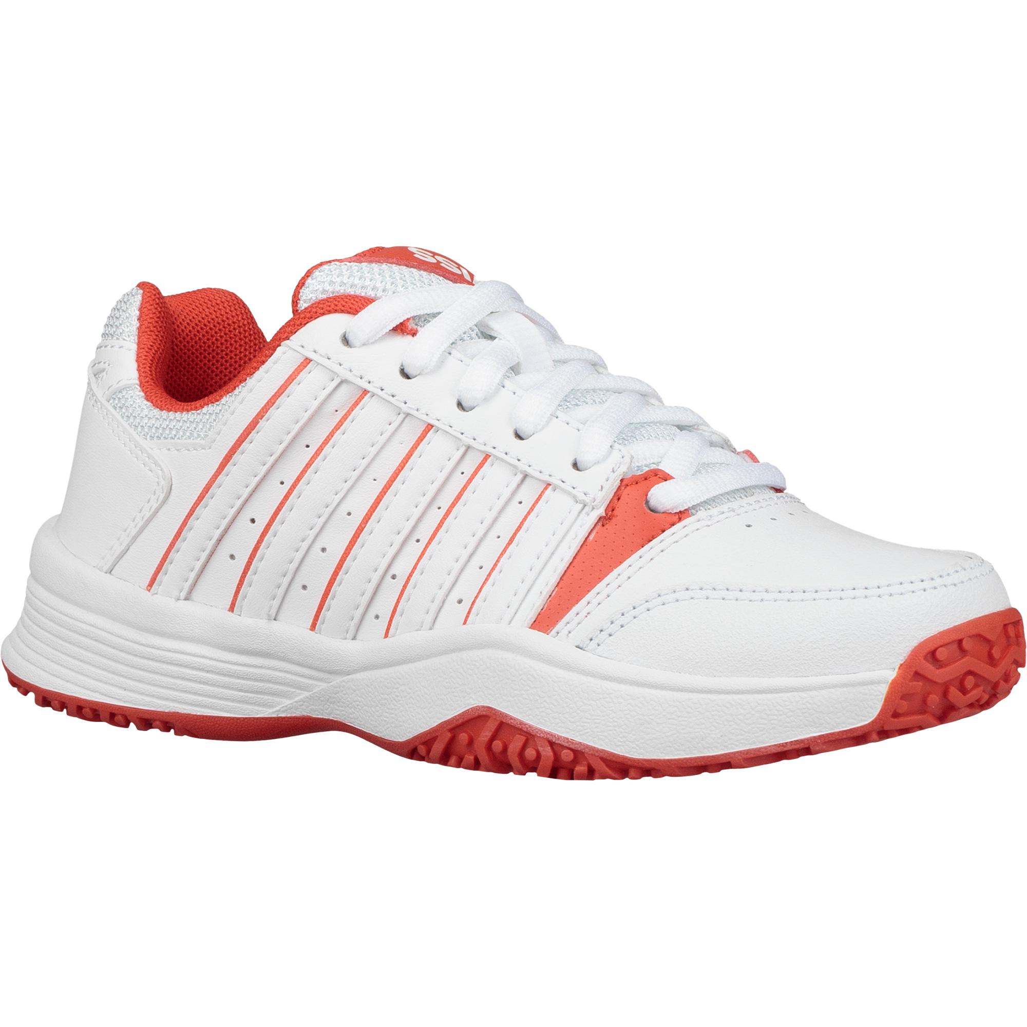 KSwiss Kids Smash Omni Tennis Shoes White/Fiesta