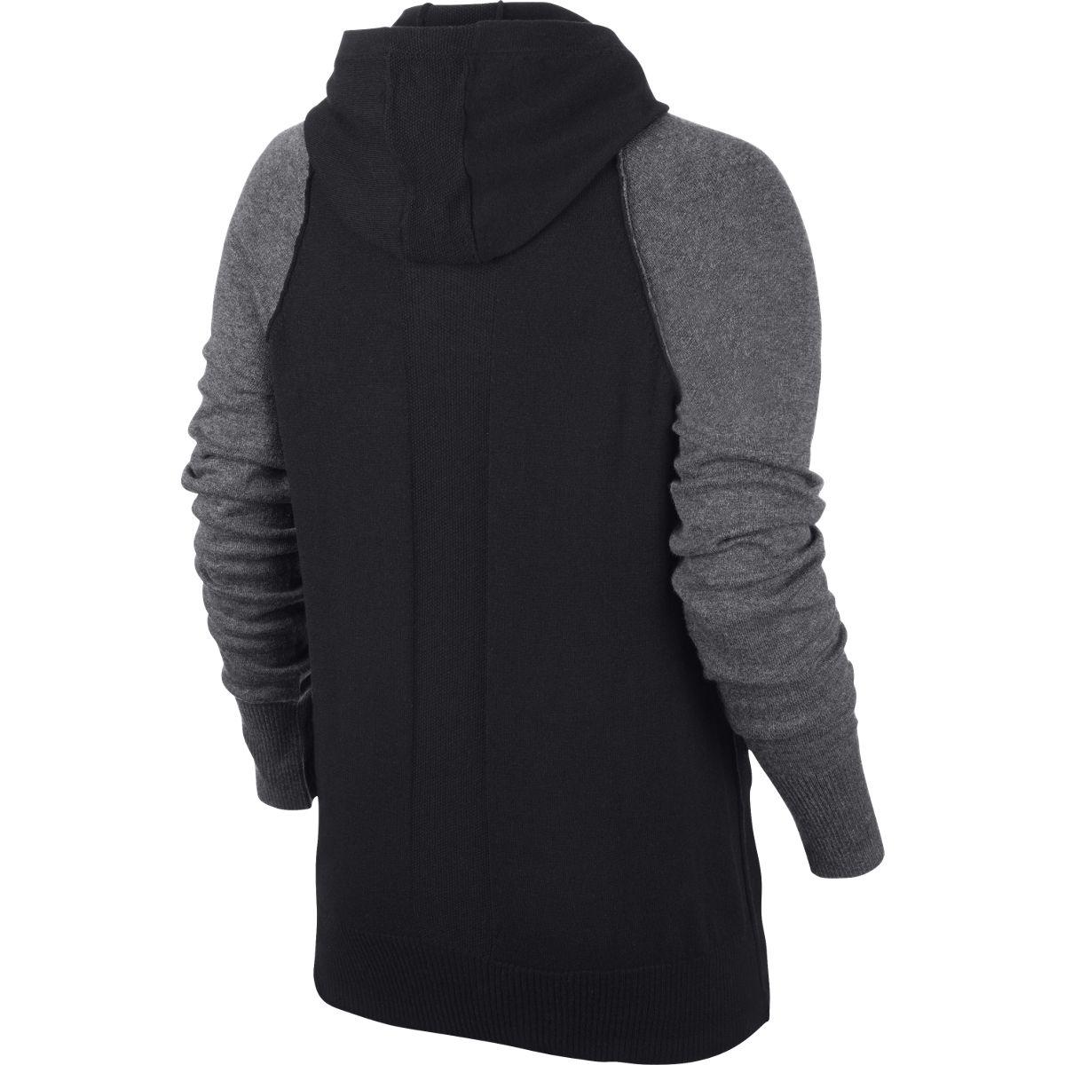 Nike Womens Knit Sweater Jacket - Black/Charcoal Heath - Tennisnuts.com