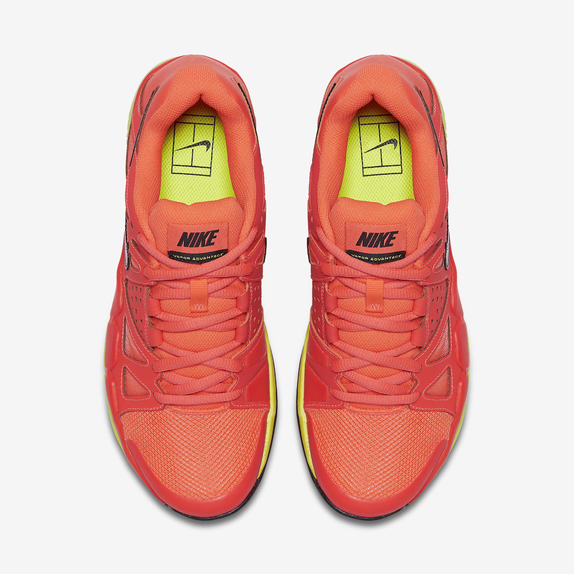 Nike Mens Air Vapor Advantage Tennis Shoes - Hyper Orange - Tennisnuts.com