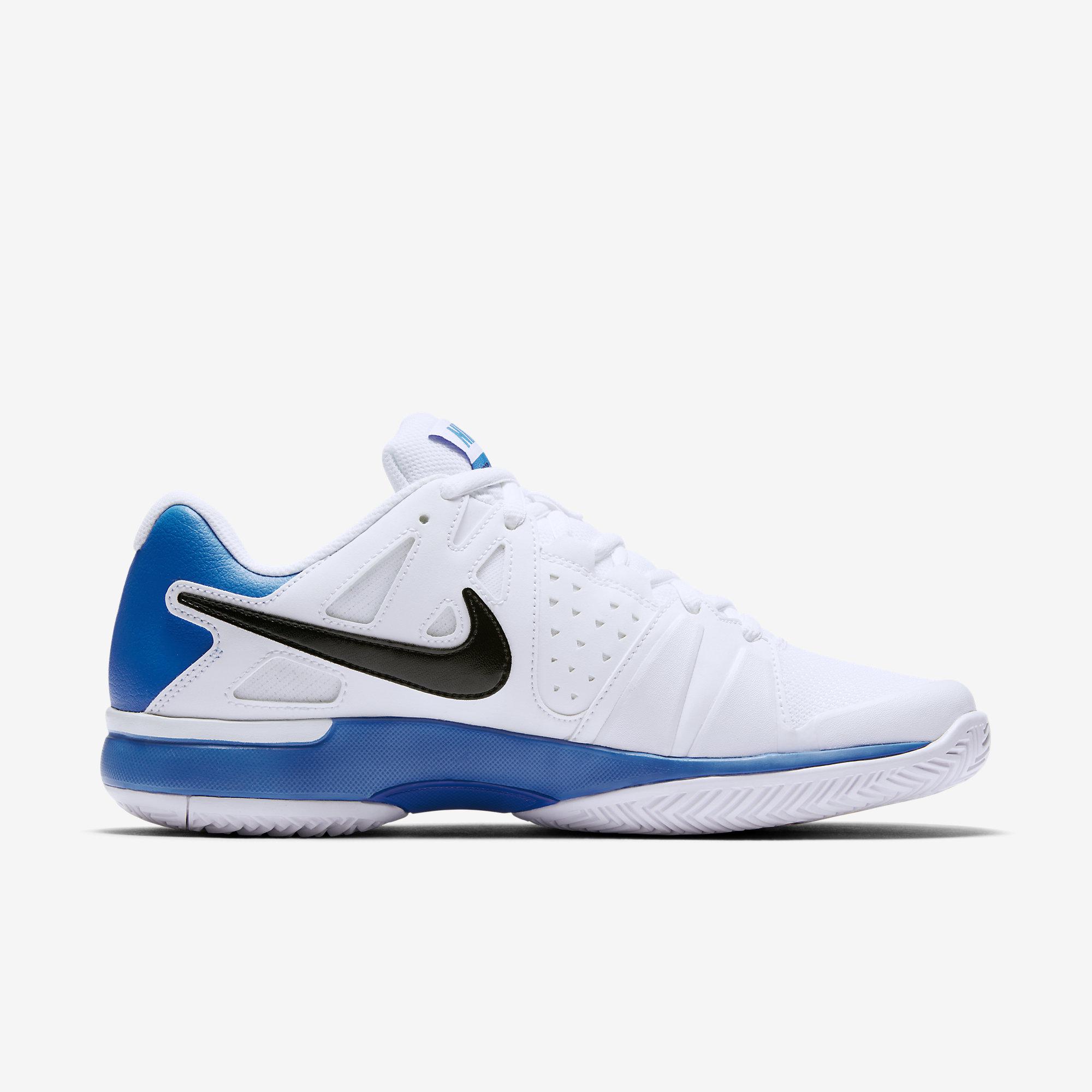 Nike Mens Air Vapor Advantage Tennis Shoes - White/Blue - Tennisnuts.com