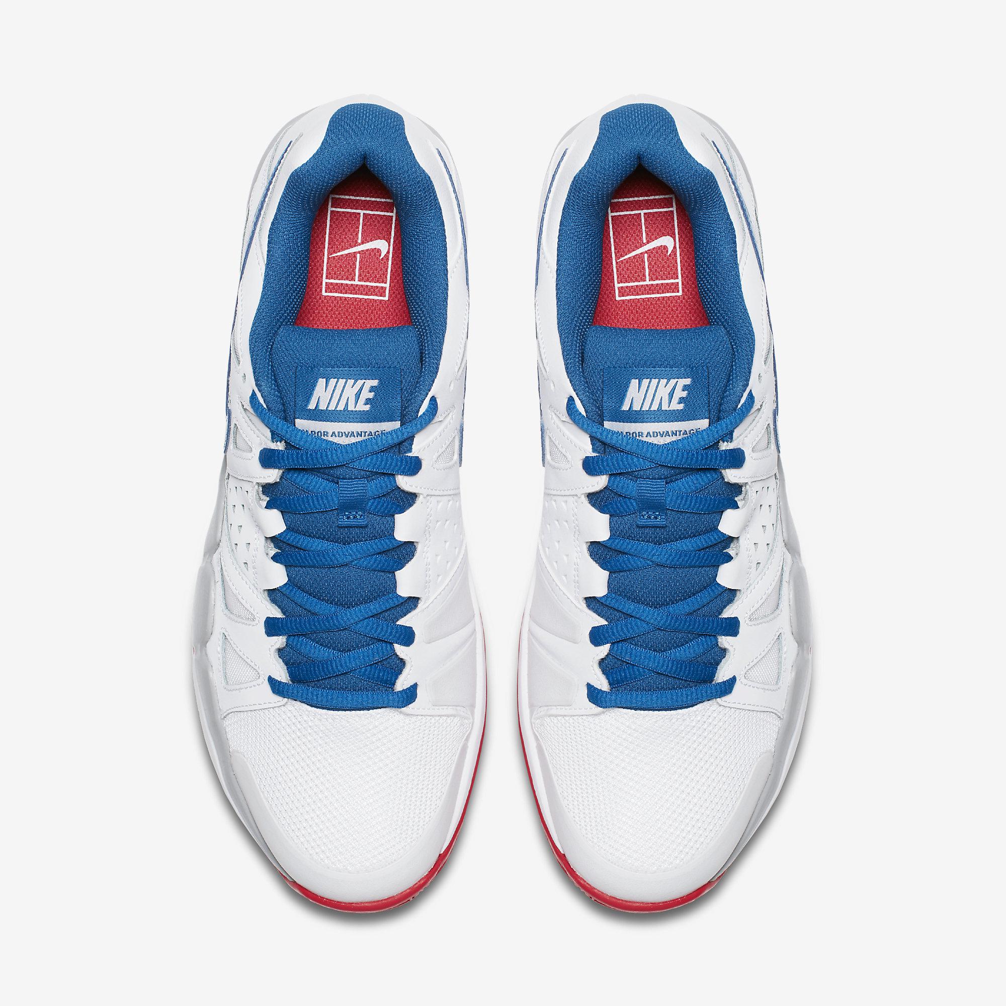 nike red white and blue tennis shoes