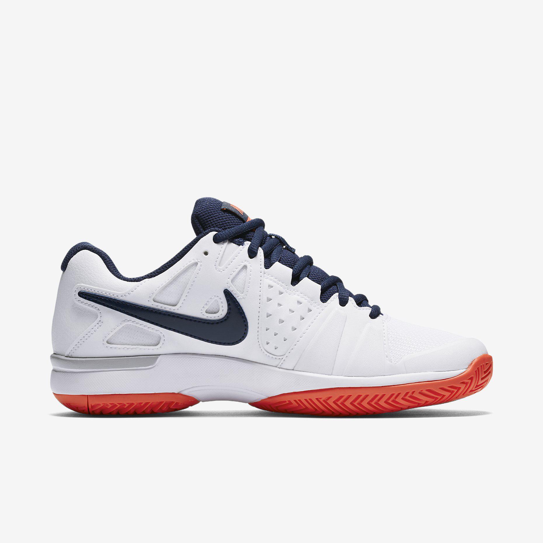 Nike Womens Air Vapor Advantage Tennis Shoe - White/Blue ...