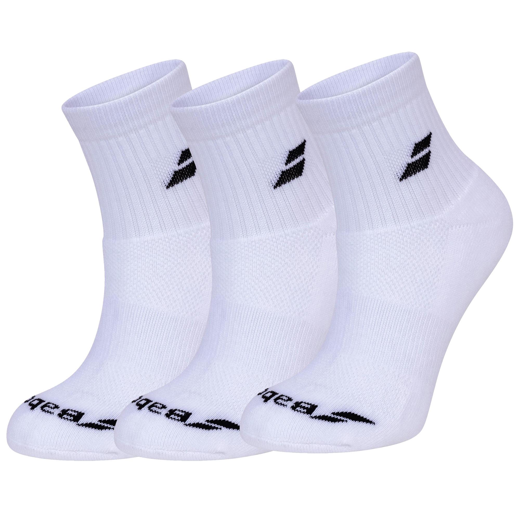 Babolat Quarter Socks white 3er Pack Tennissocken Sportsocken Unisex 