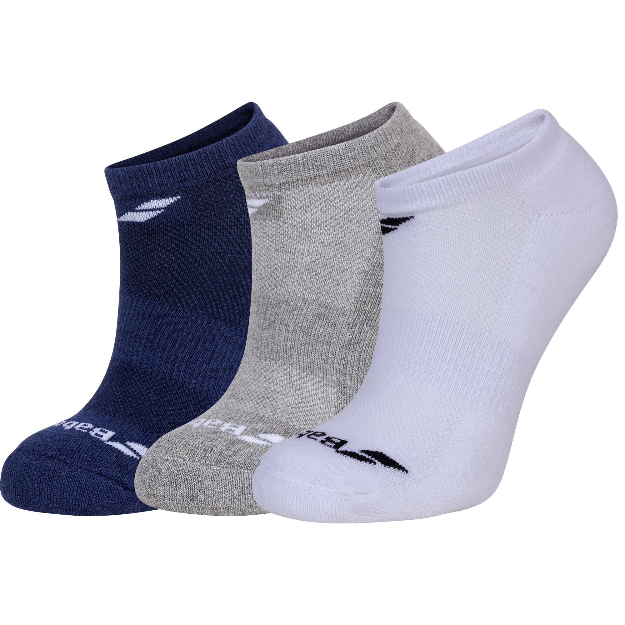 Babolat Invisible Socks (3 Pairs) - Blue/Grey/White - Tennisnuts.com