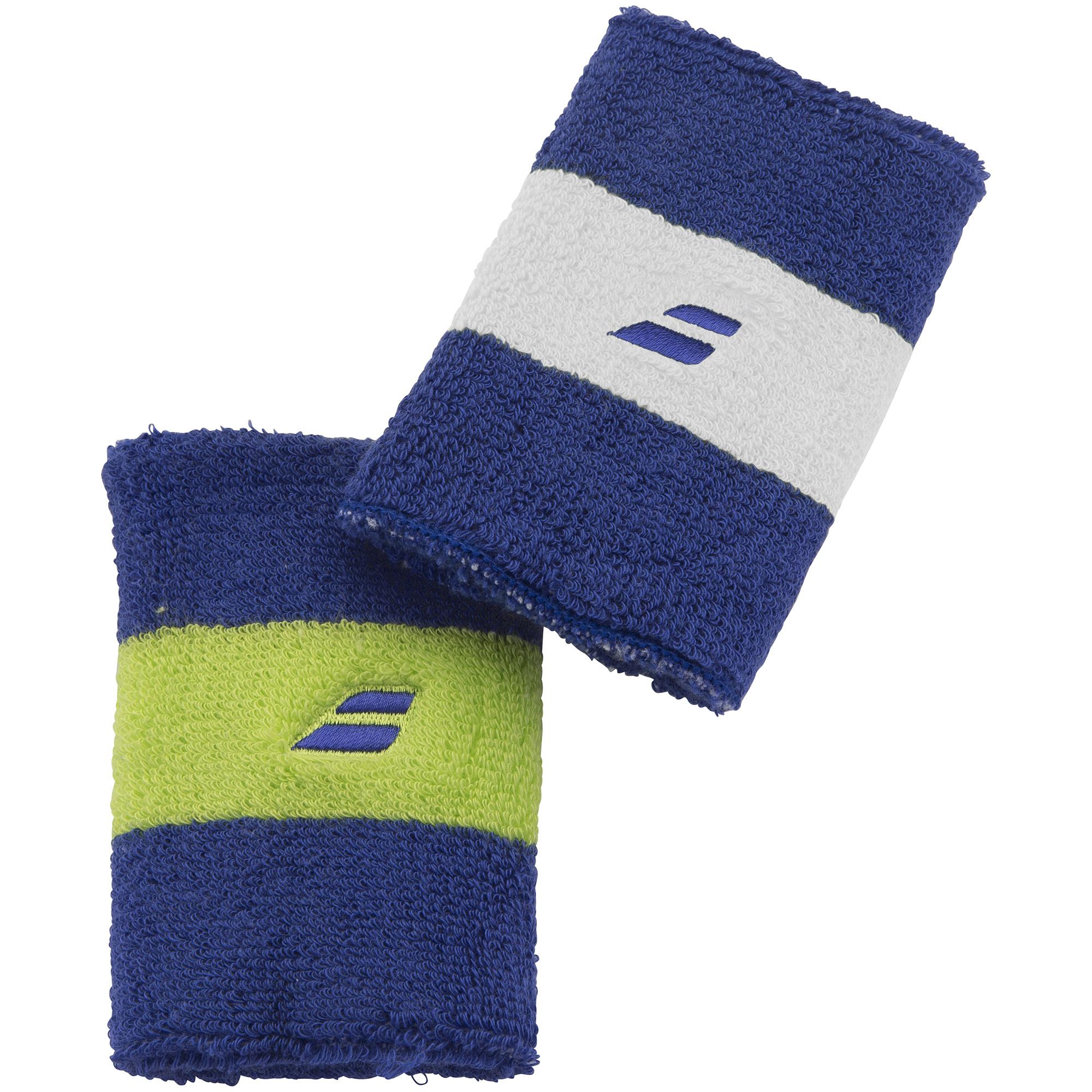 Babolat Logo Jumbo Unisex Wristband White Blue Yellow