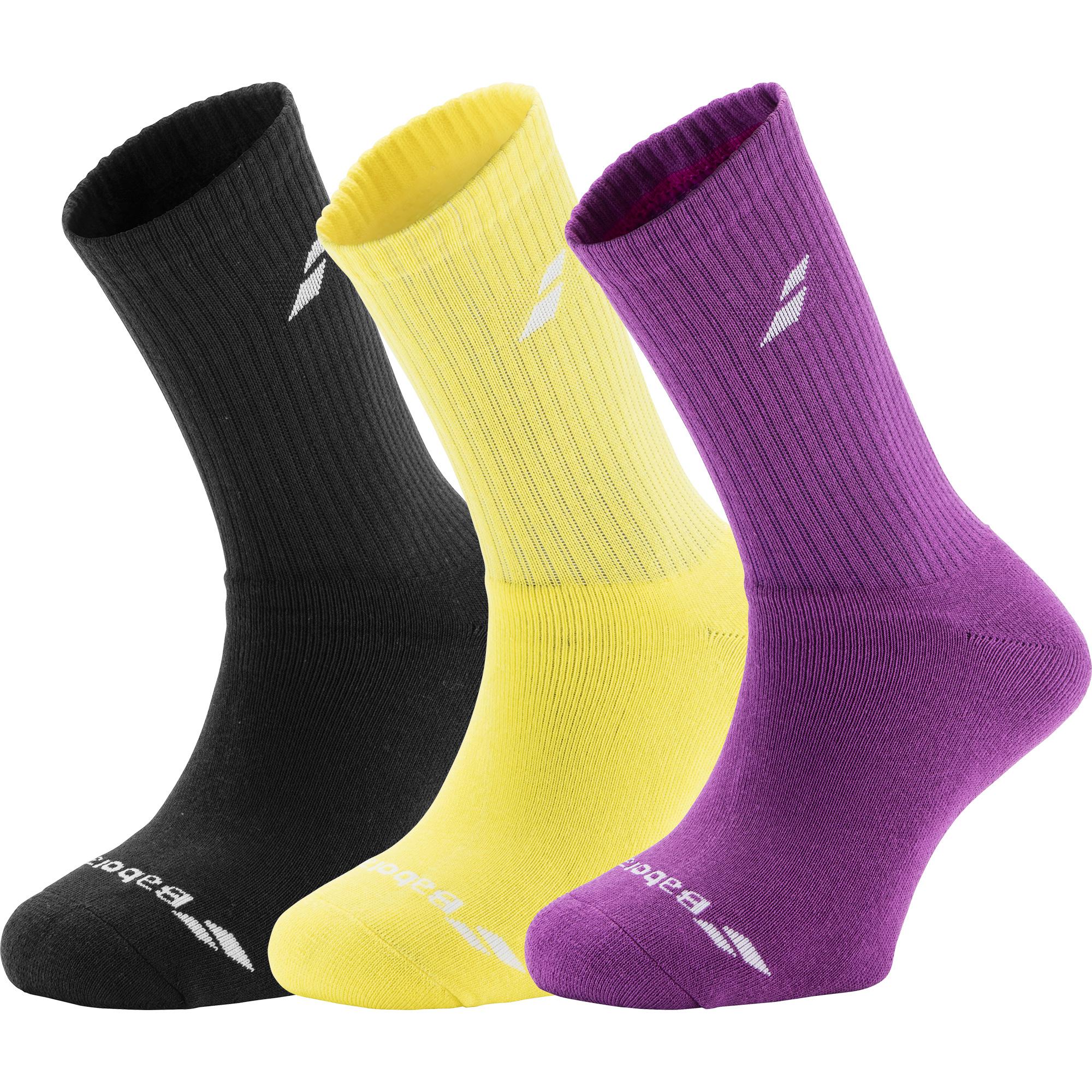 Babolat Sports Socks (3 Pairs) Yellow/Purple/Black