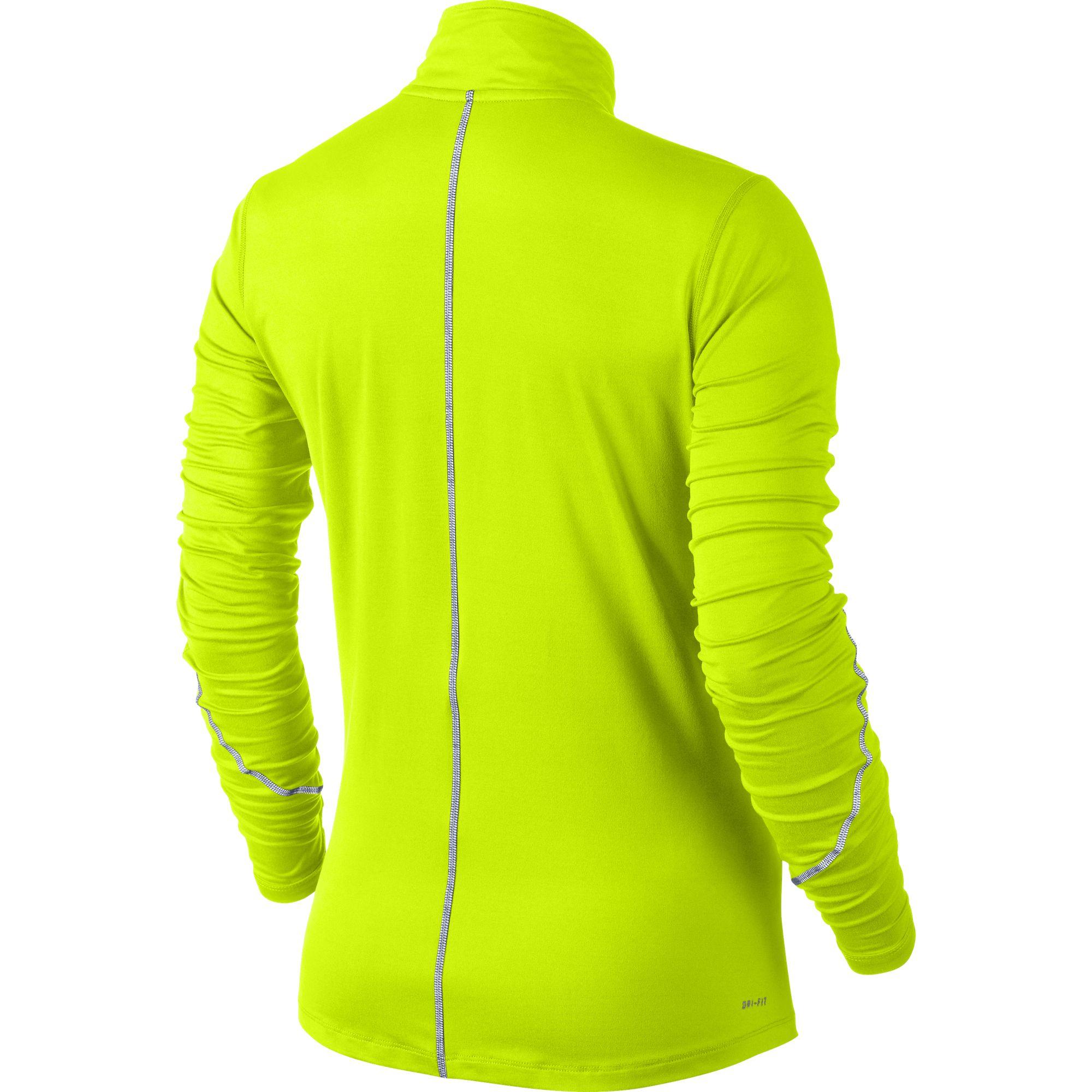 Nike Womens Reflective Element 1/2 Zip LS Running Top Volt