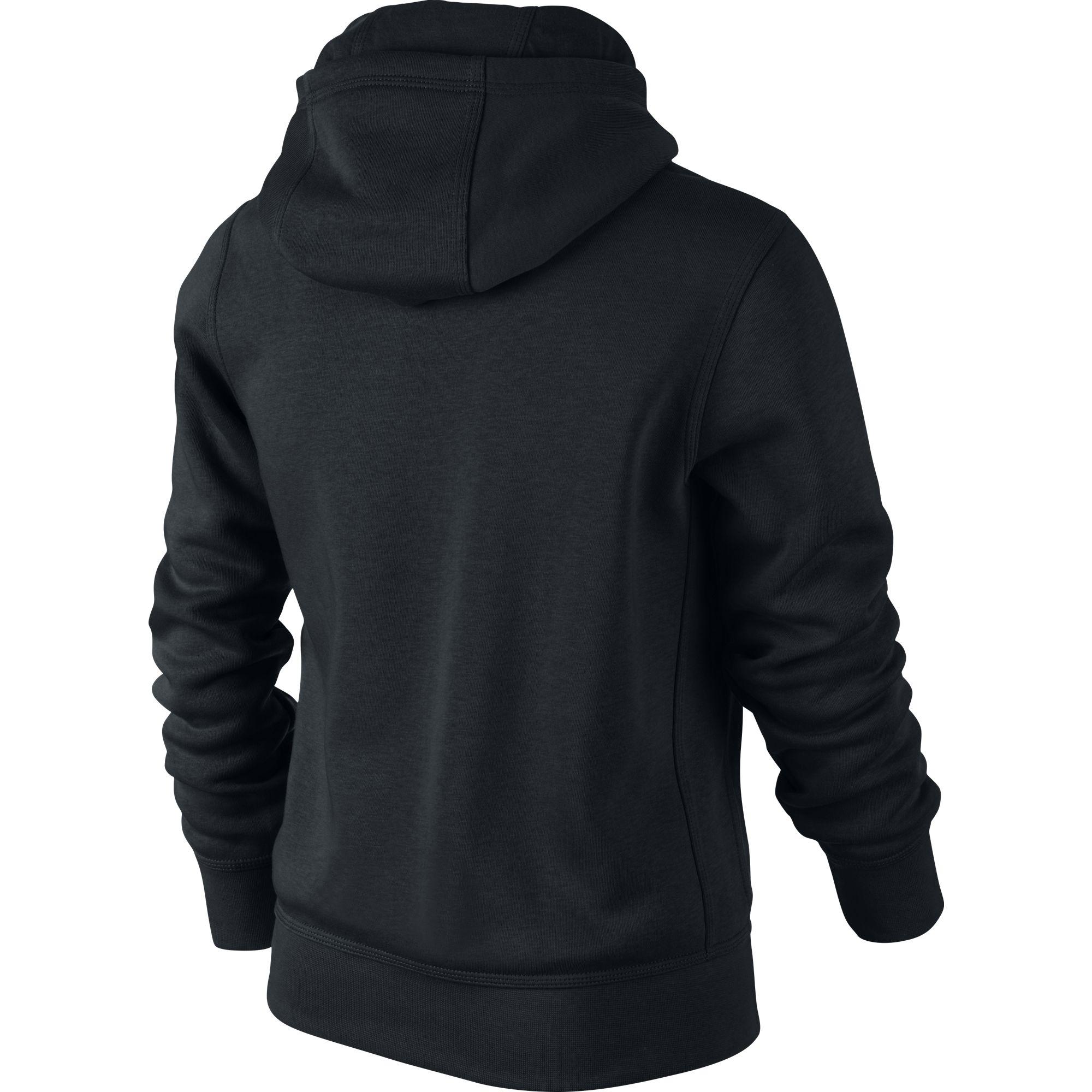 Nike Boys YA76 Brushed Fleece Full-Zip Hoodie - Black - Tennisnuts.com