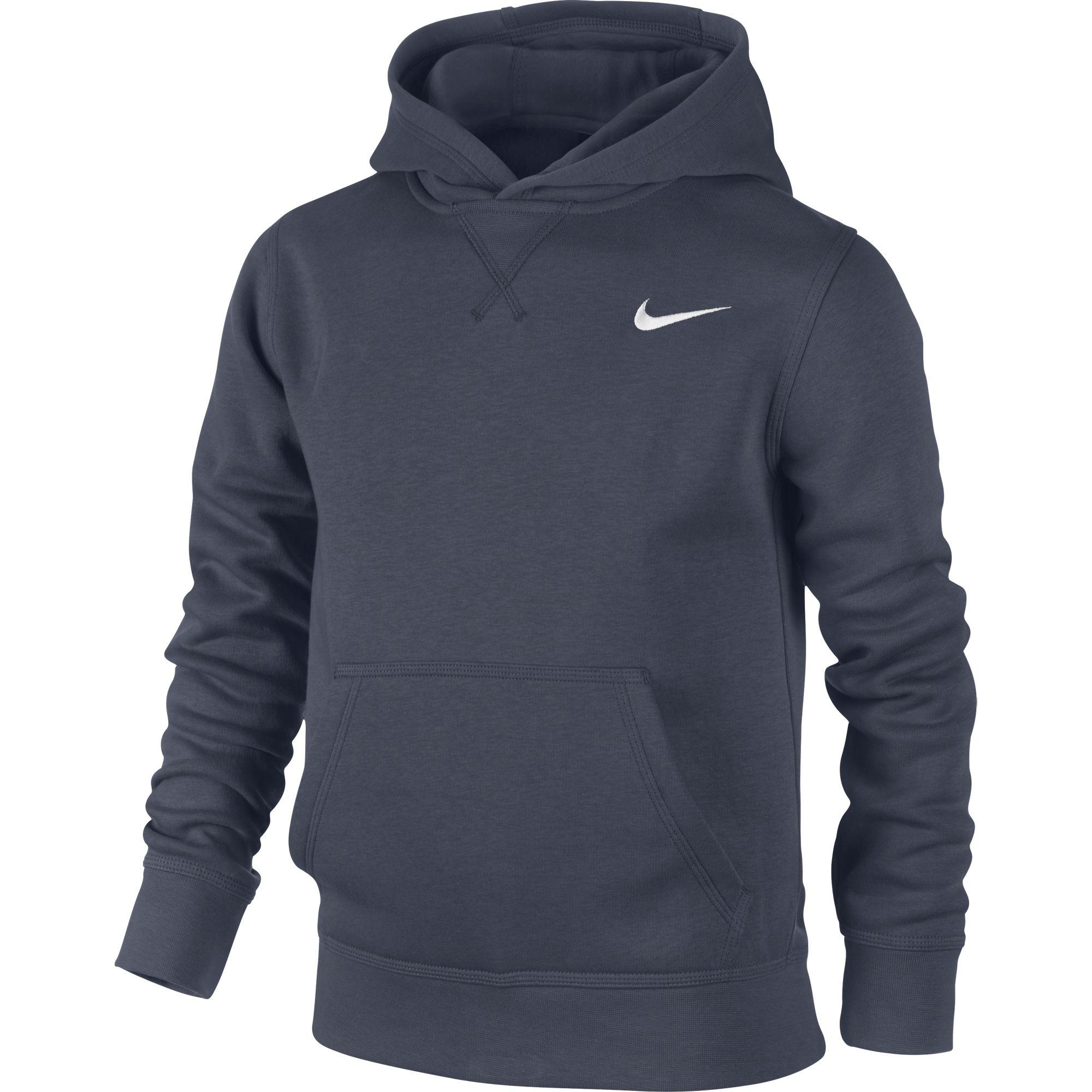 Nike Boys Brushed-Fleece Pullover Hoodie - Obsidian - Tennisnuts.com
