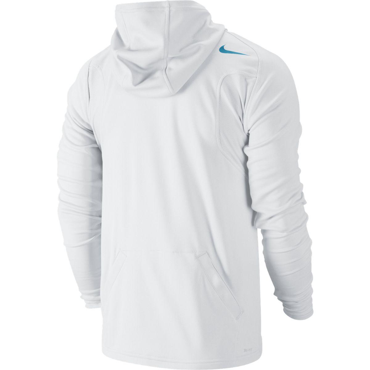Nike Mens Practice Knit Hoodie White/Flash Lime/Blue Lagoon