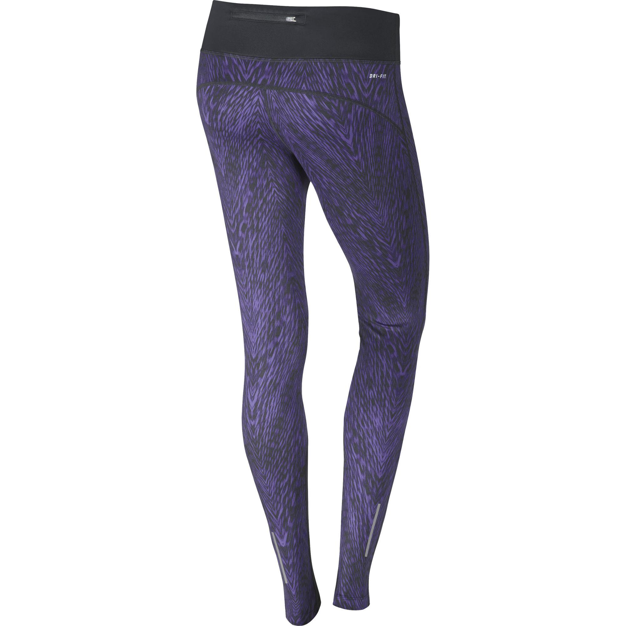 Nike Womens Epic Run Printed Tights Court Purple/Black