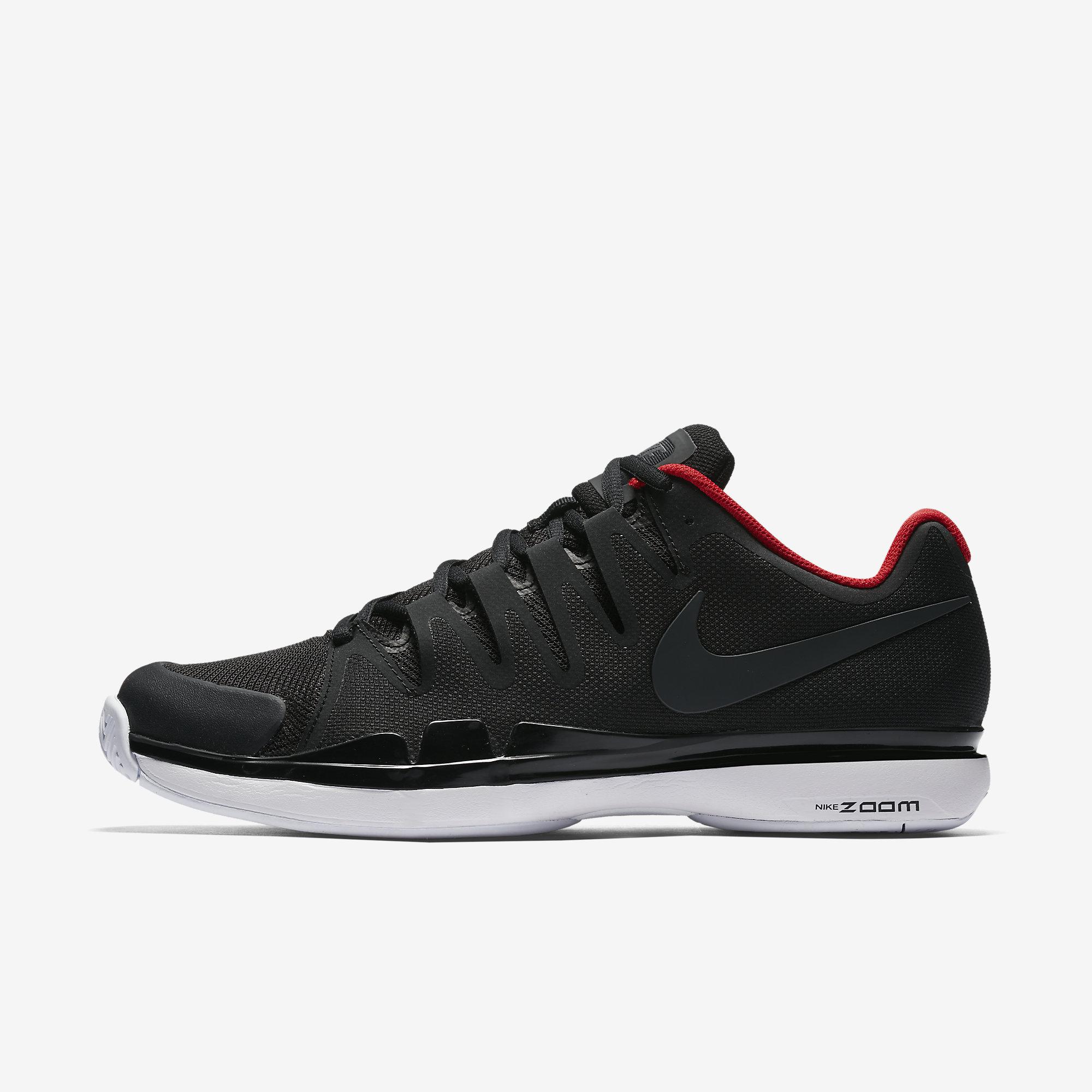 black and red nike tennis shoes