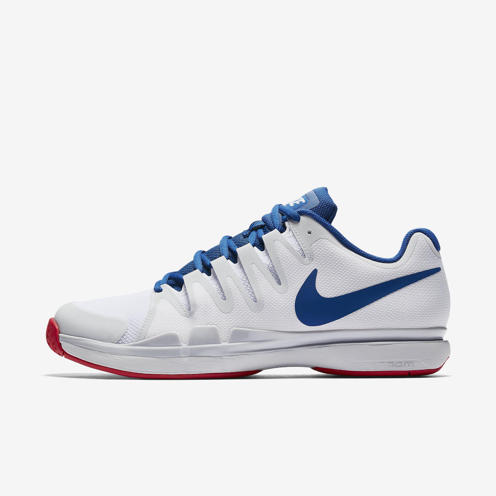Nike Mens Zoom Vapor 9.5 Tour Tennis Shoes White Blue Red Tennisnuts
