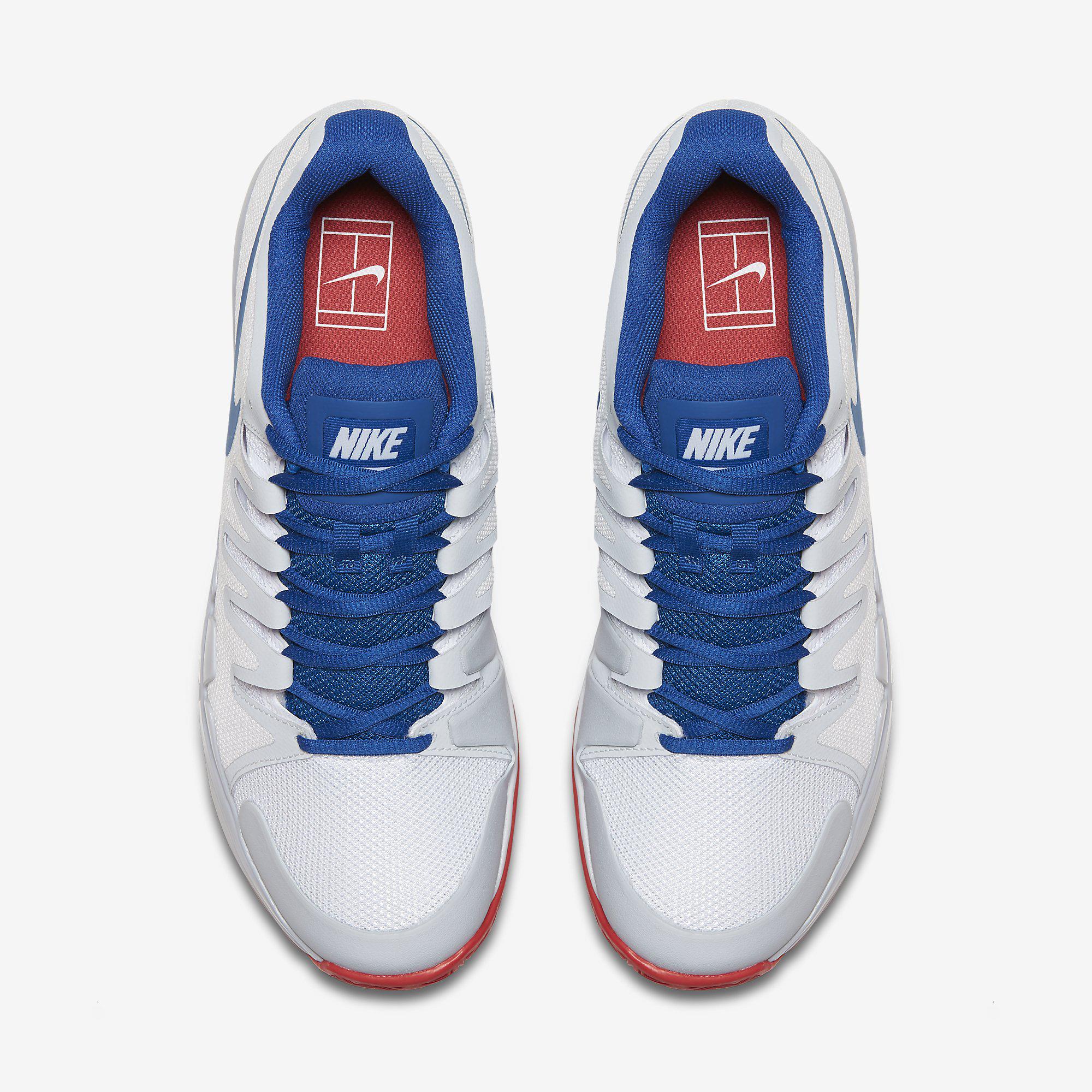 nike red white and blue tennis shoes