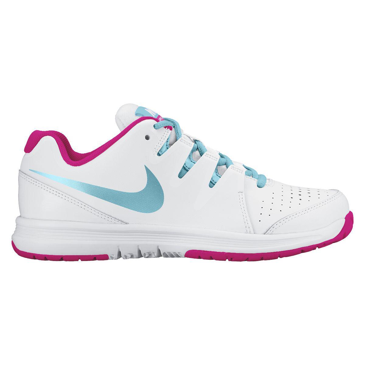 Nike Girls Vapor Court Tennis Shoes - White/Vivid Pink - Tennisnuts.com