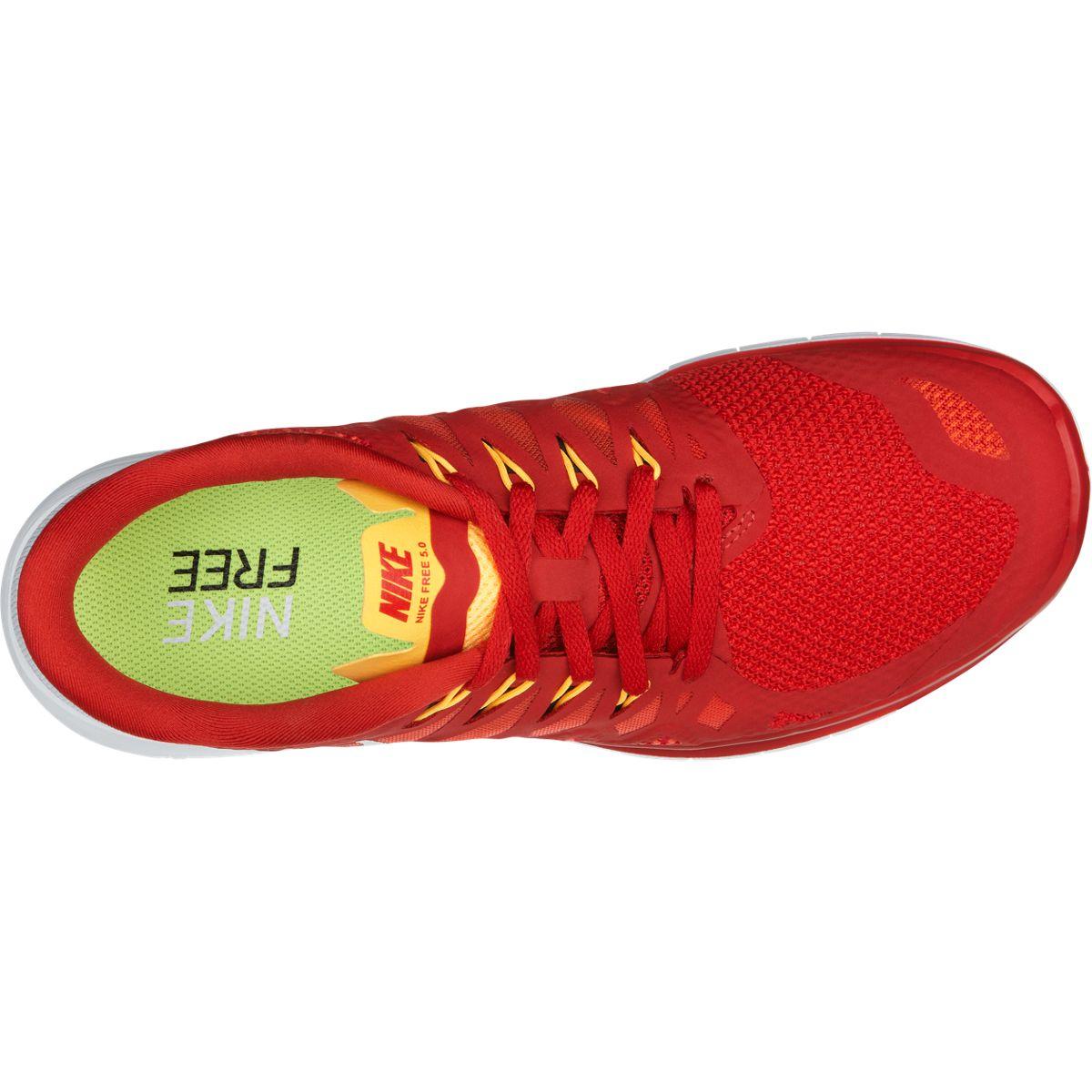 Nike Mens Free 5.0+ Running Shoes - Gym Red/Light Crimson - Tennisnuts.com