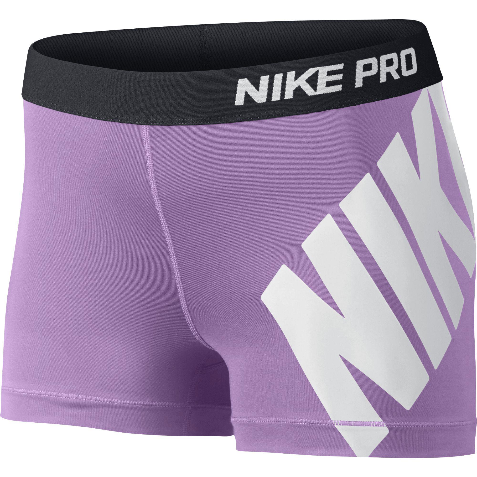 lilac nike pro shorts