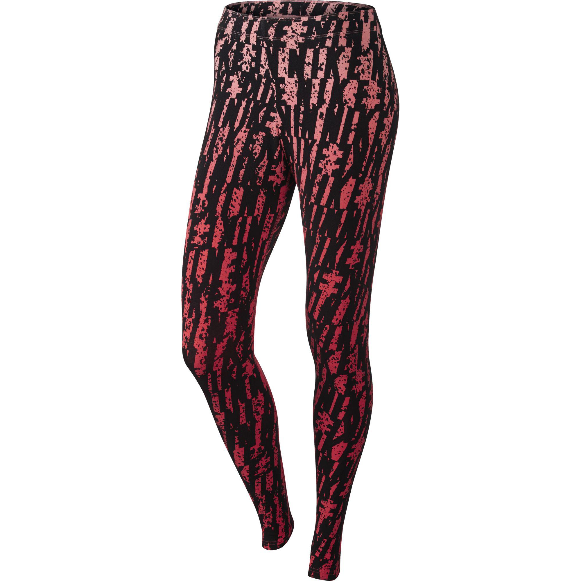 Nike Womens Club Printed Leggings Daring Red