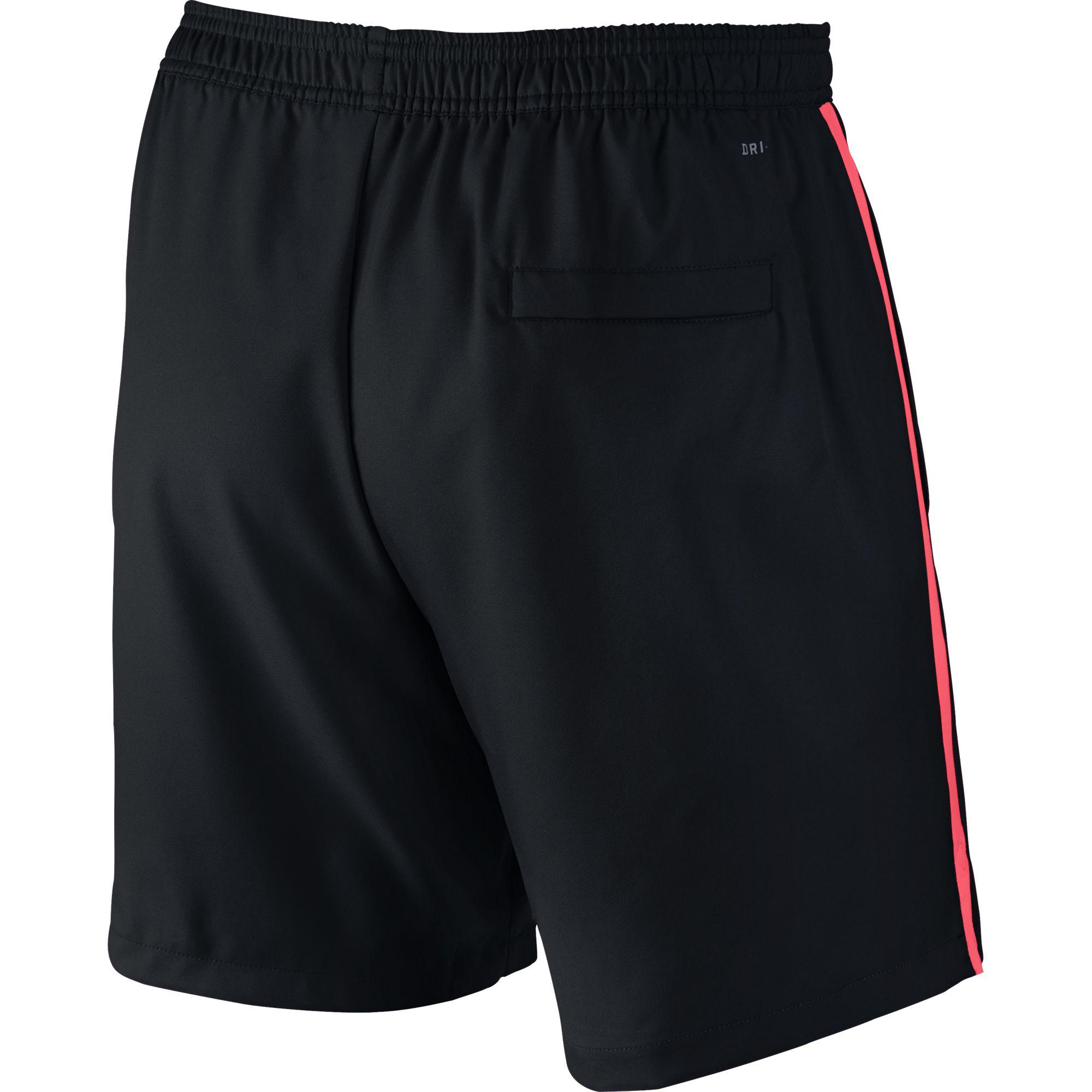 Nike Mens Court 7" Tennis Shorts Black/Hot Lava