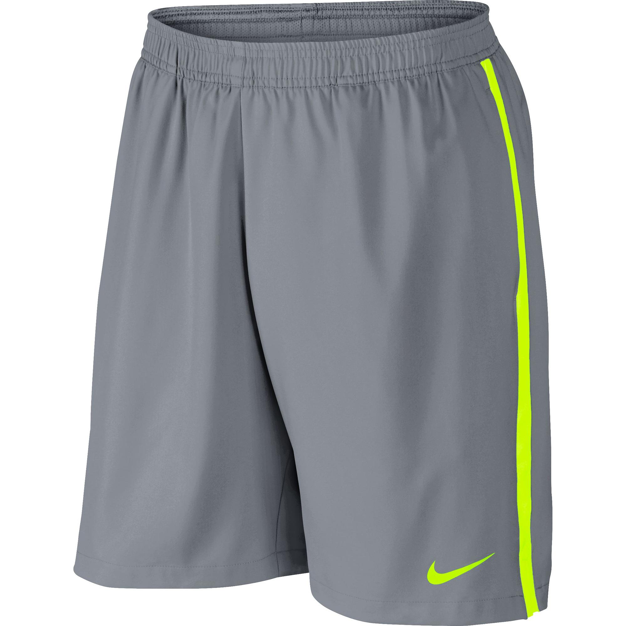 Nike Mens Court 9 Inch Tennis Shorts - Stealth Grey/Volt - Tennisnuts.com