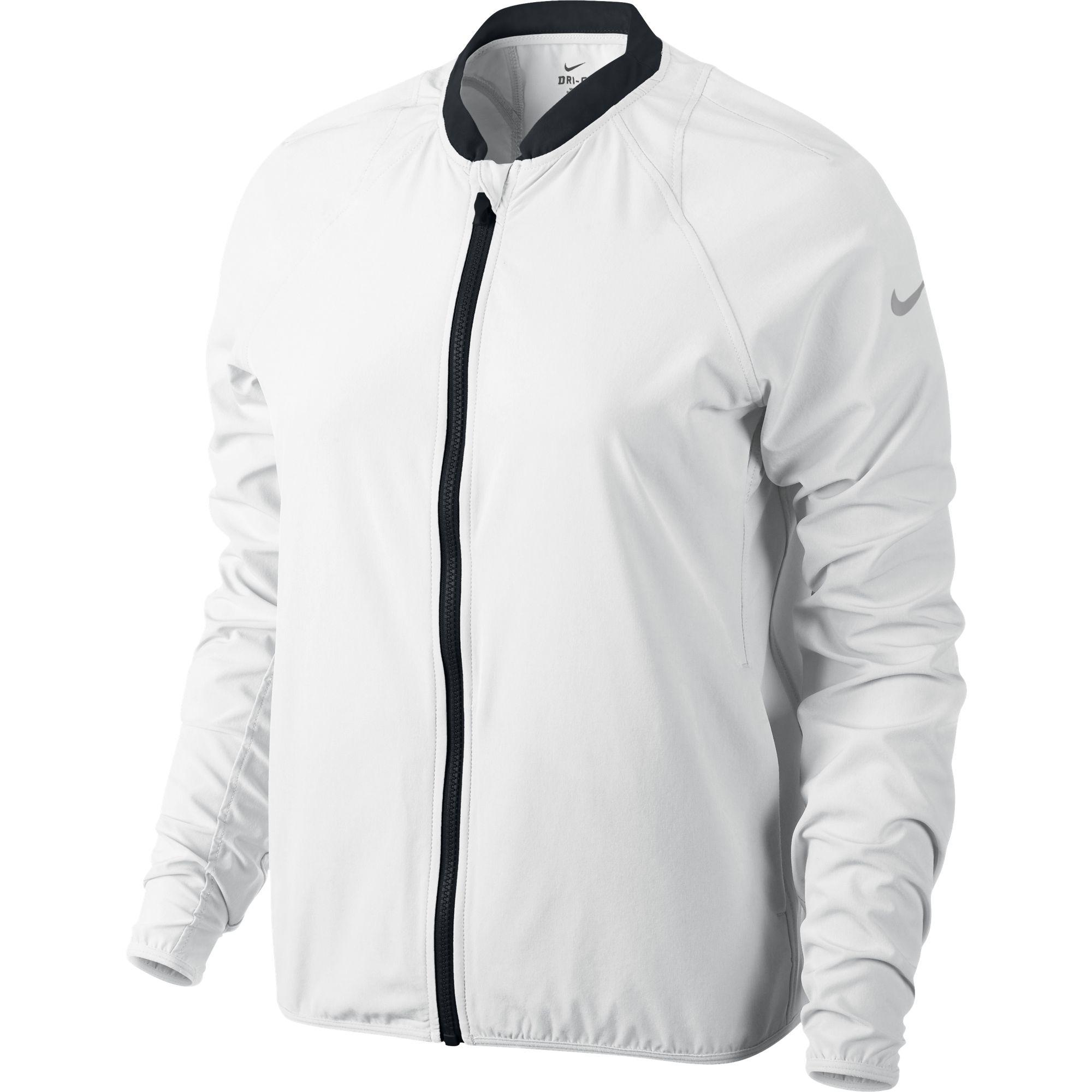 Nike Womens Woven Court Full Zip Jacket White