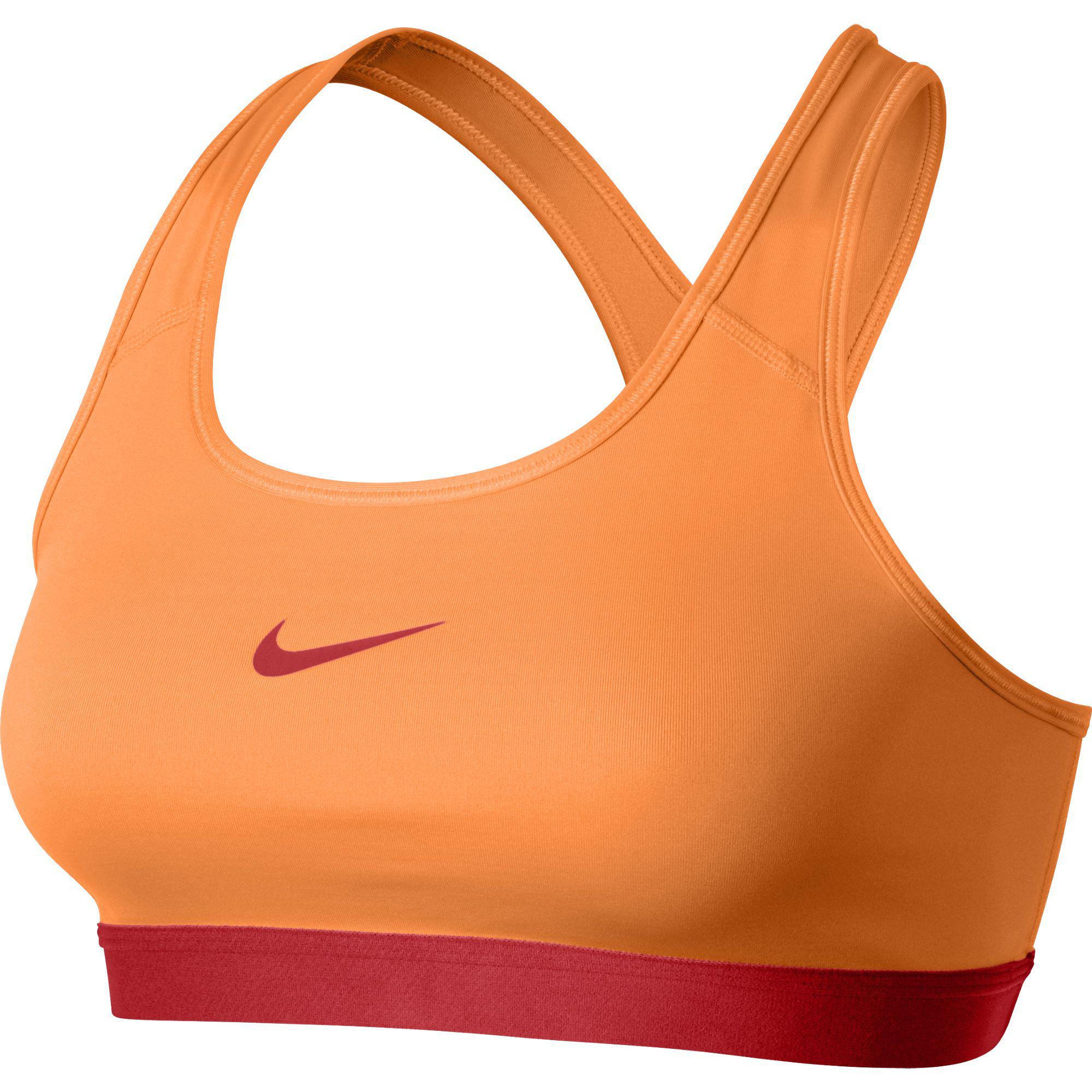 Nike Pro Classic Bra - Bright Citrus/Light Crimson - Tennisnuts.com