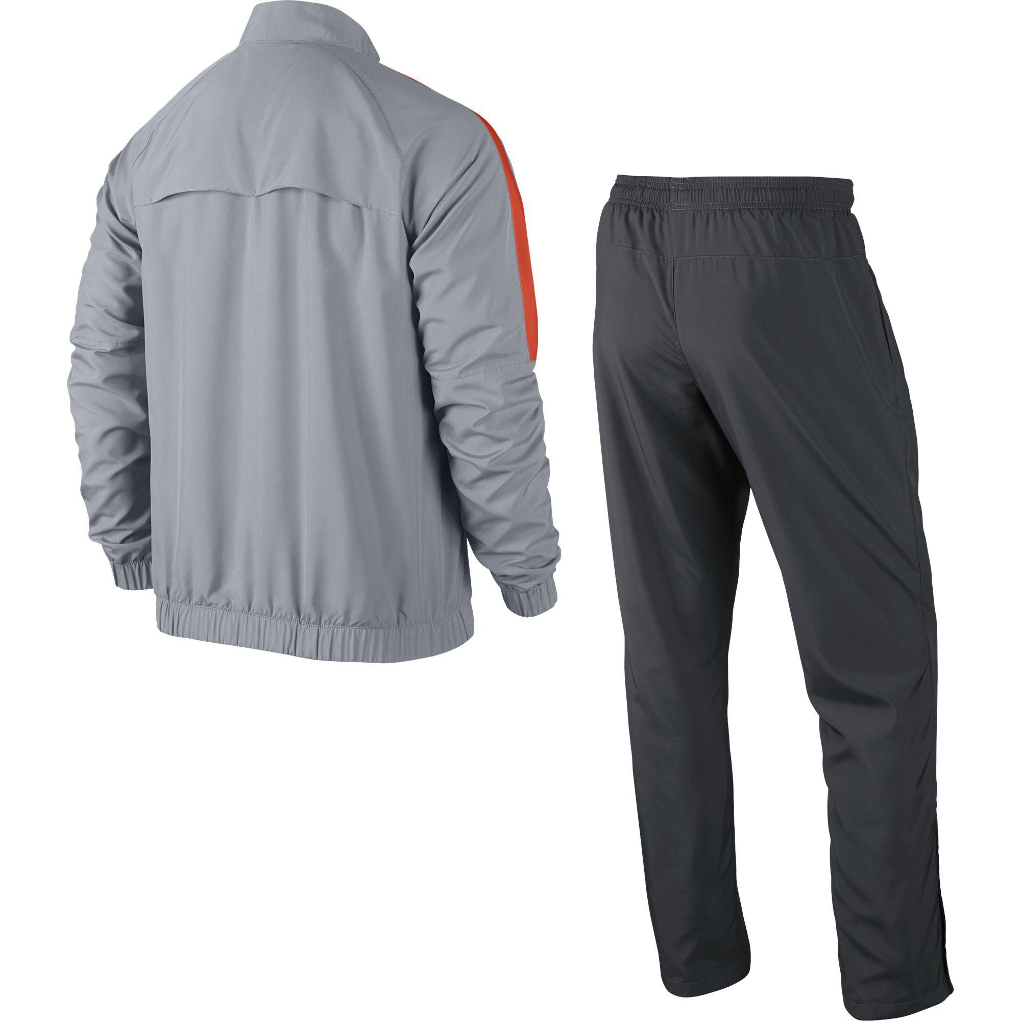 Nike Mens Academy Sideline Woven Tracksuit - Grey/Black/Orange ...