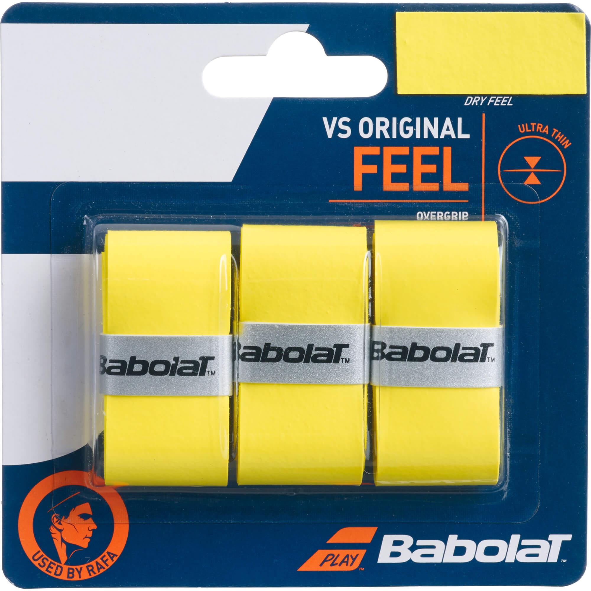 Pack of 3-0.43mm Babolat VS Grip Original Overgrips Tennis Badminton