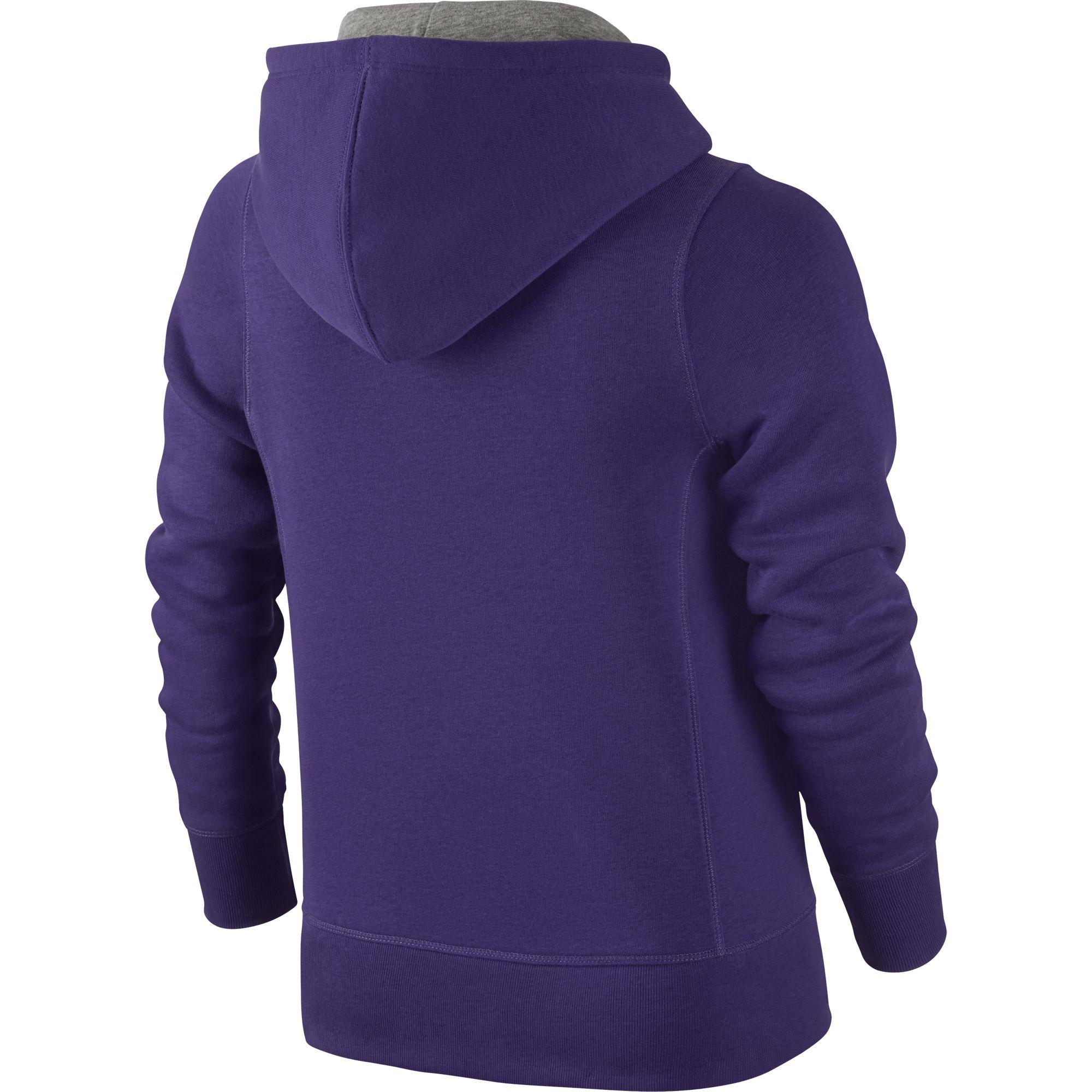 Nike Girls YA76 Brushed Fleece Over-the-head Hoodie - Purple ...