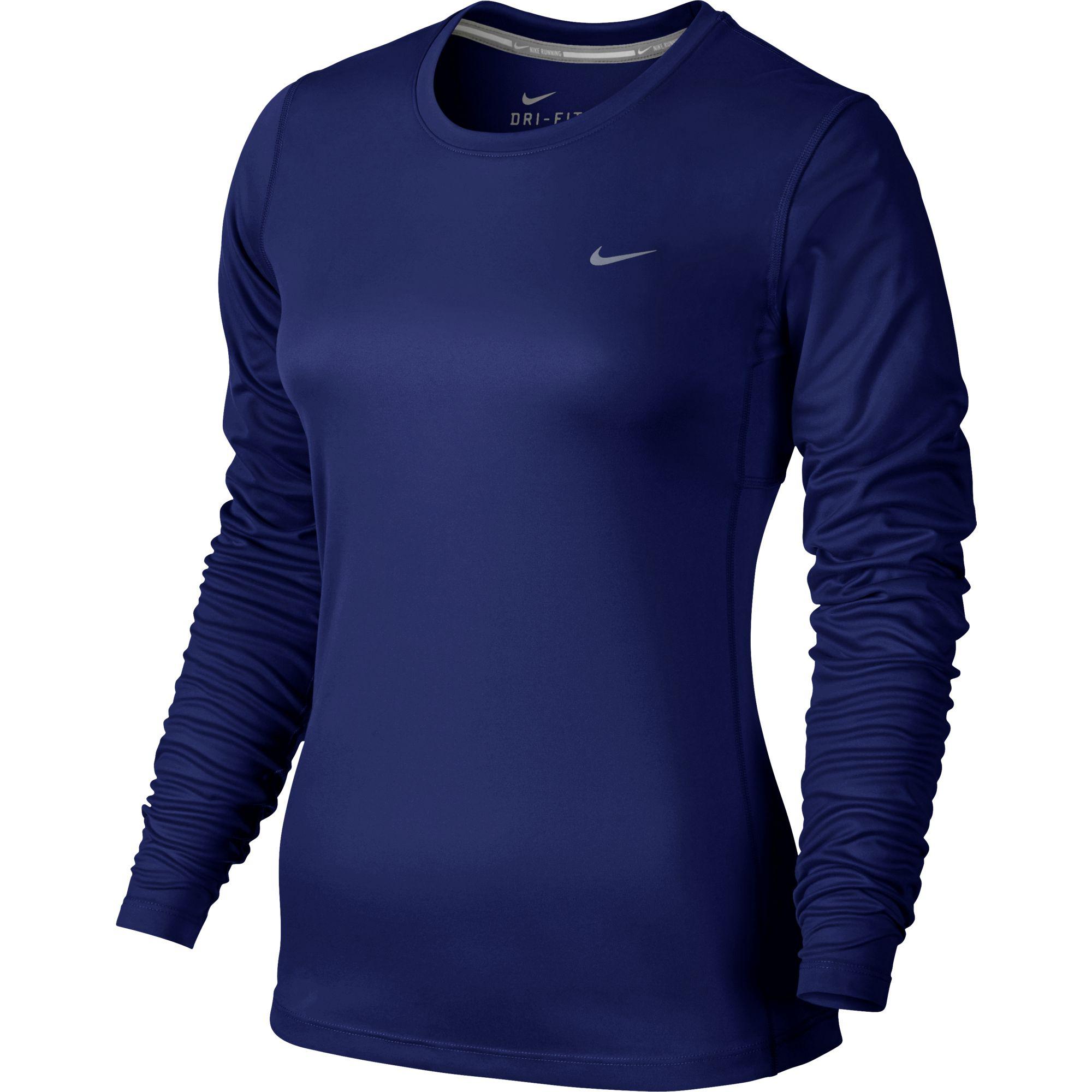 Nike Womens Miler Long Sleeve Top - Deep Royal Blue - Tennisnuts.com