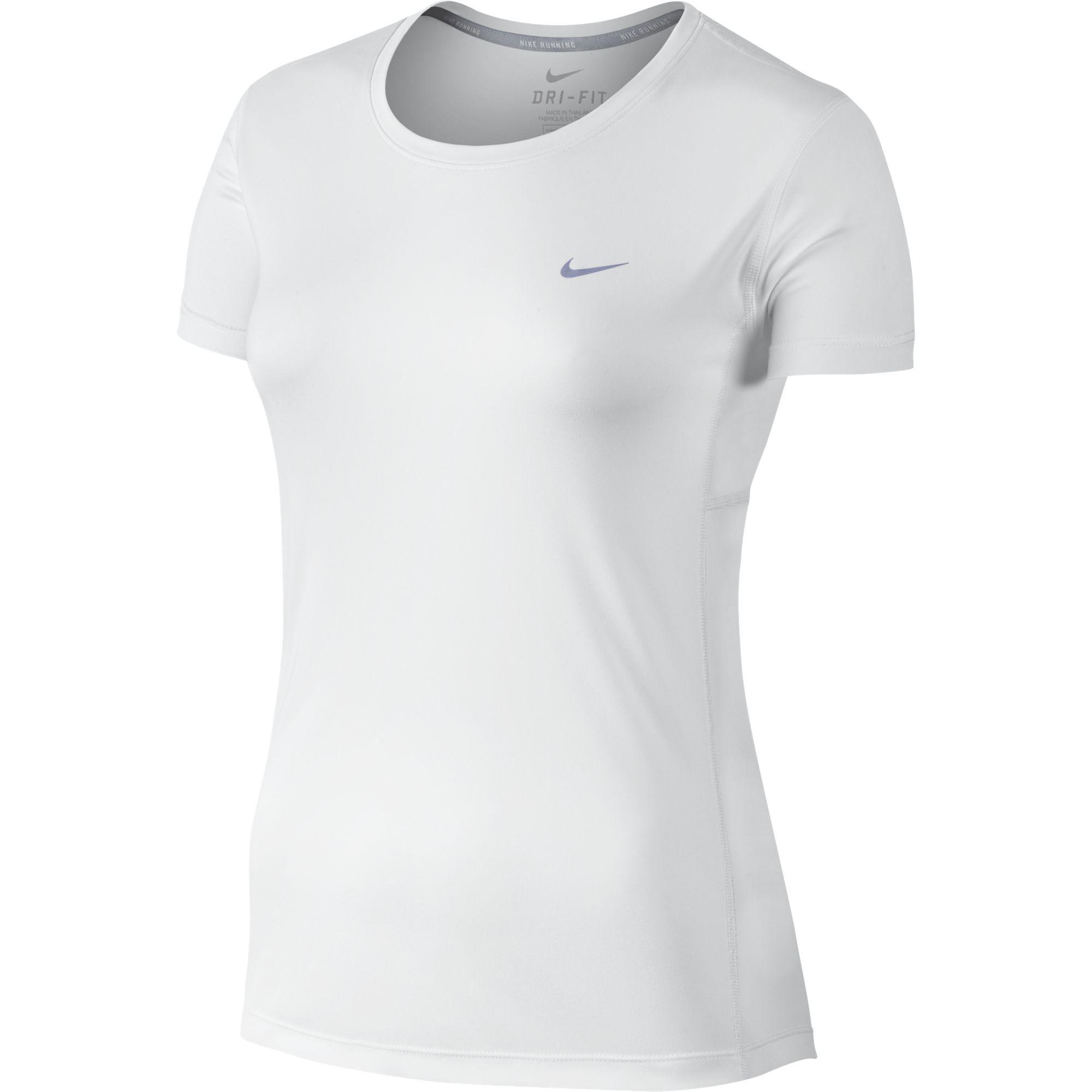 Nike Womens Miler Short Sleeve Top - White - Tennisnuts.com