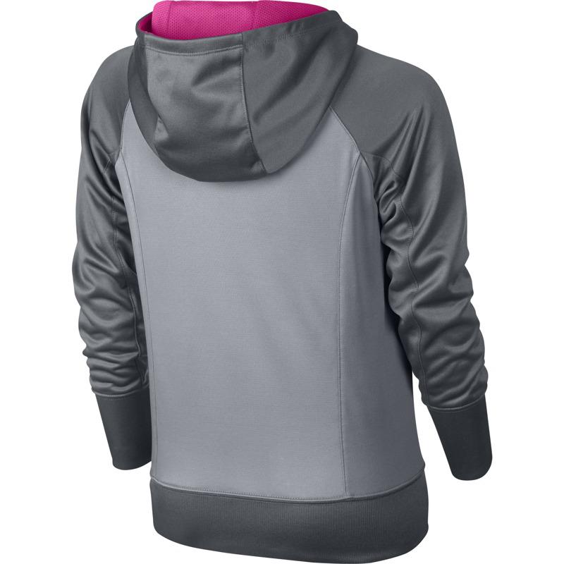 Nike Girls KO 3.0 Hoodie - Wolf Grey/Pink Pow - Tennisnuts.com