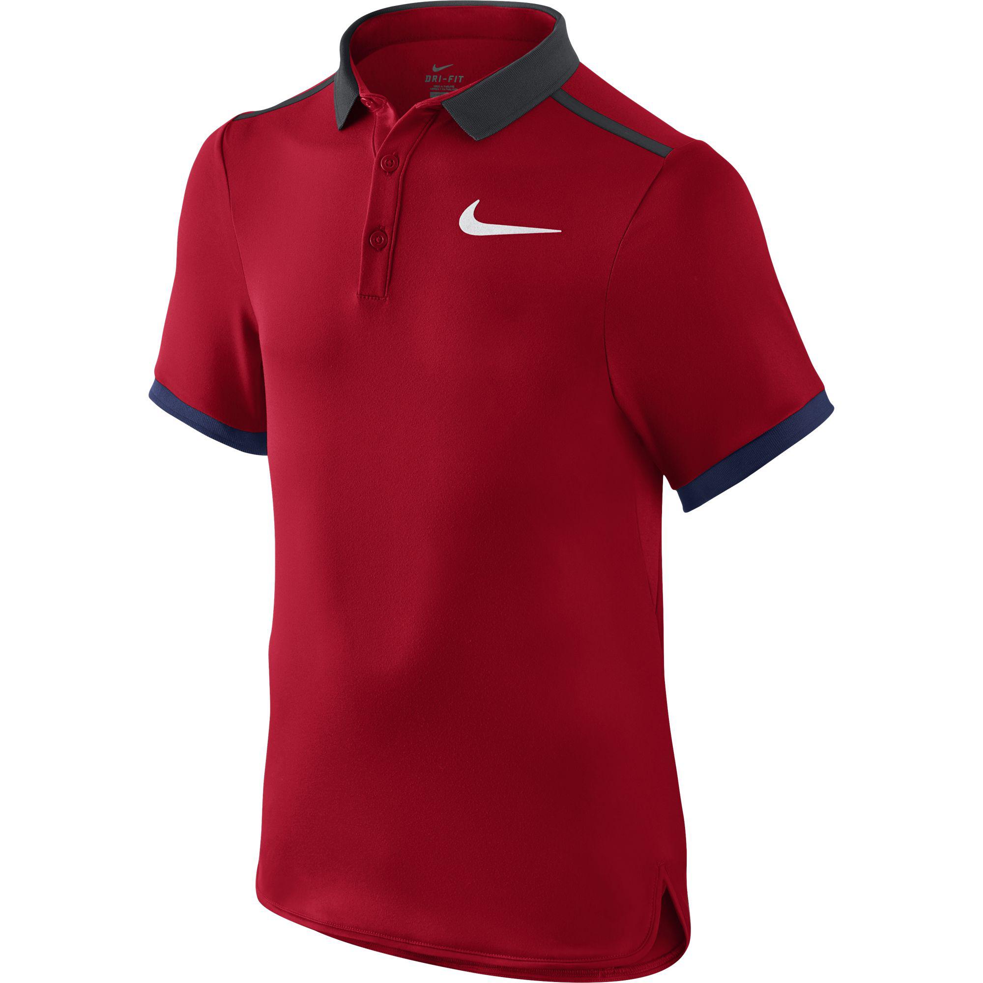 Nike Boys Advantage Solid Polo - University Red/Anthracite - Tennisnuts.com