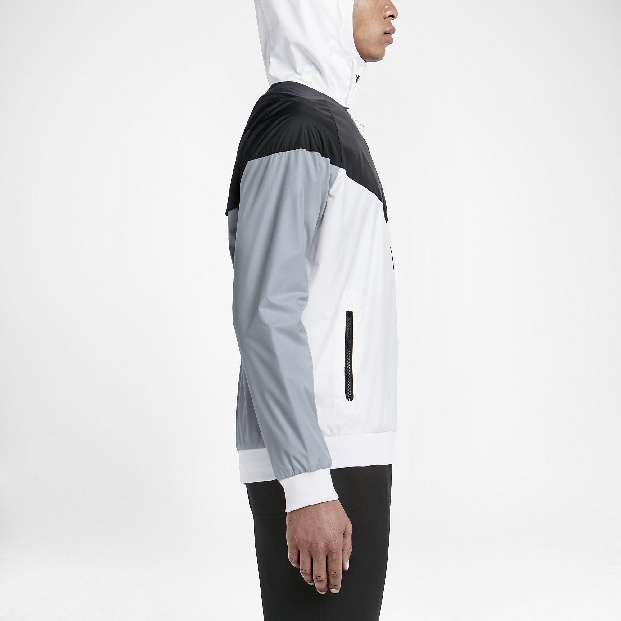 Nike Mens Sportswear Windrunner Jacket White/Black/Grey