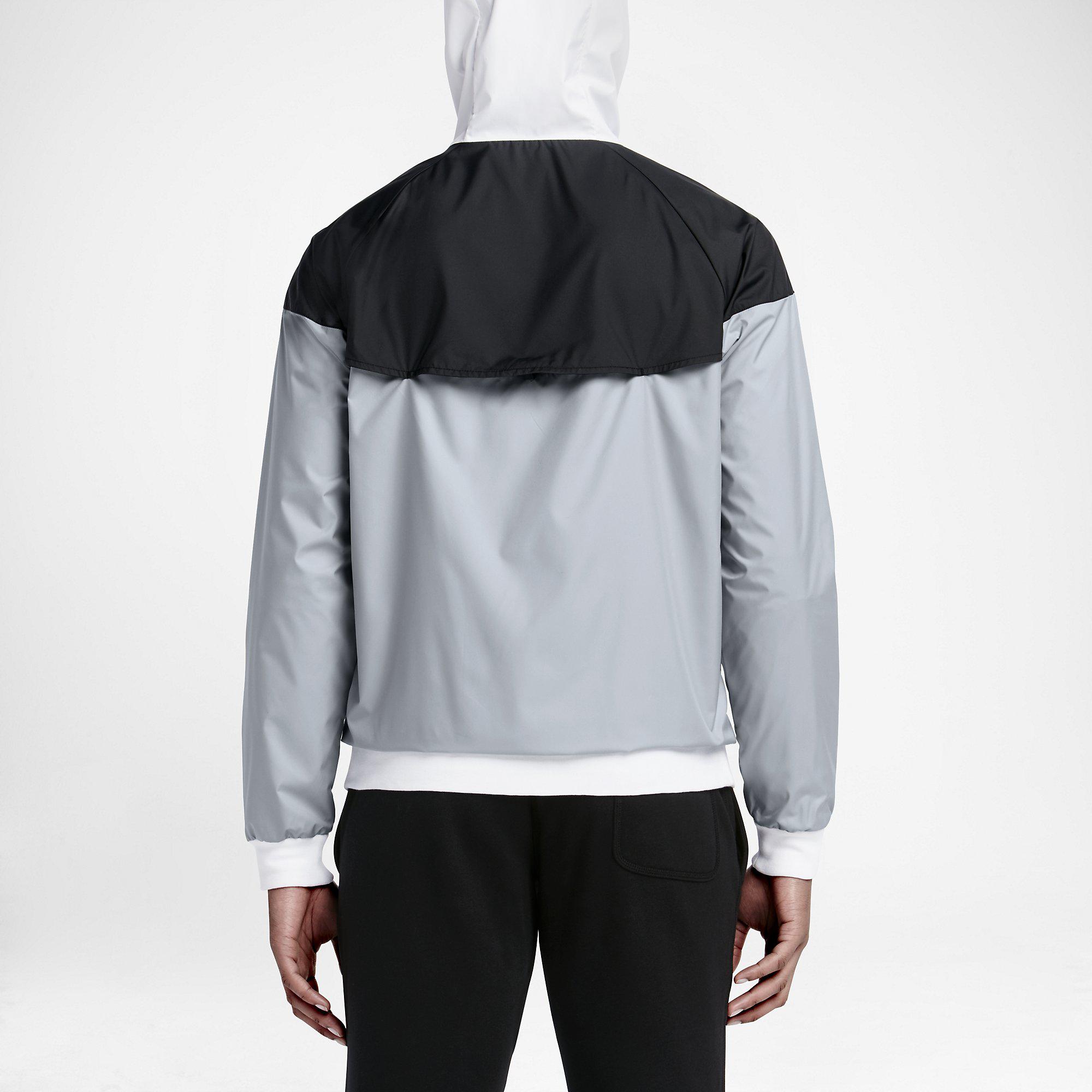 Nike Mens Sportswear Windrunner Jacket - White/Black/Grey - Tennisnuts.com