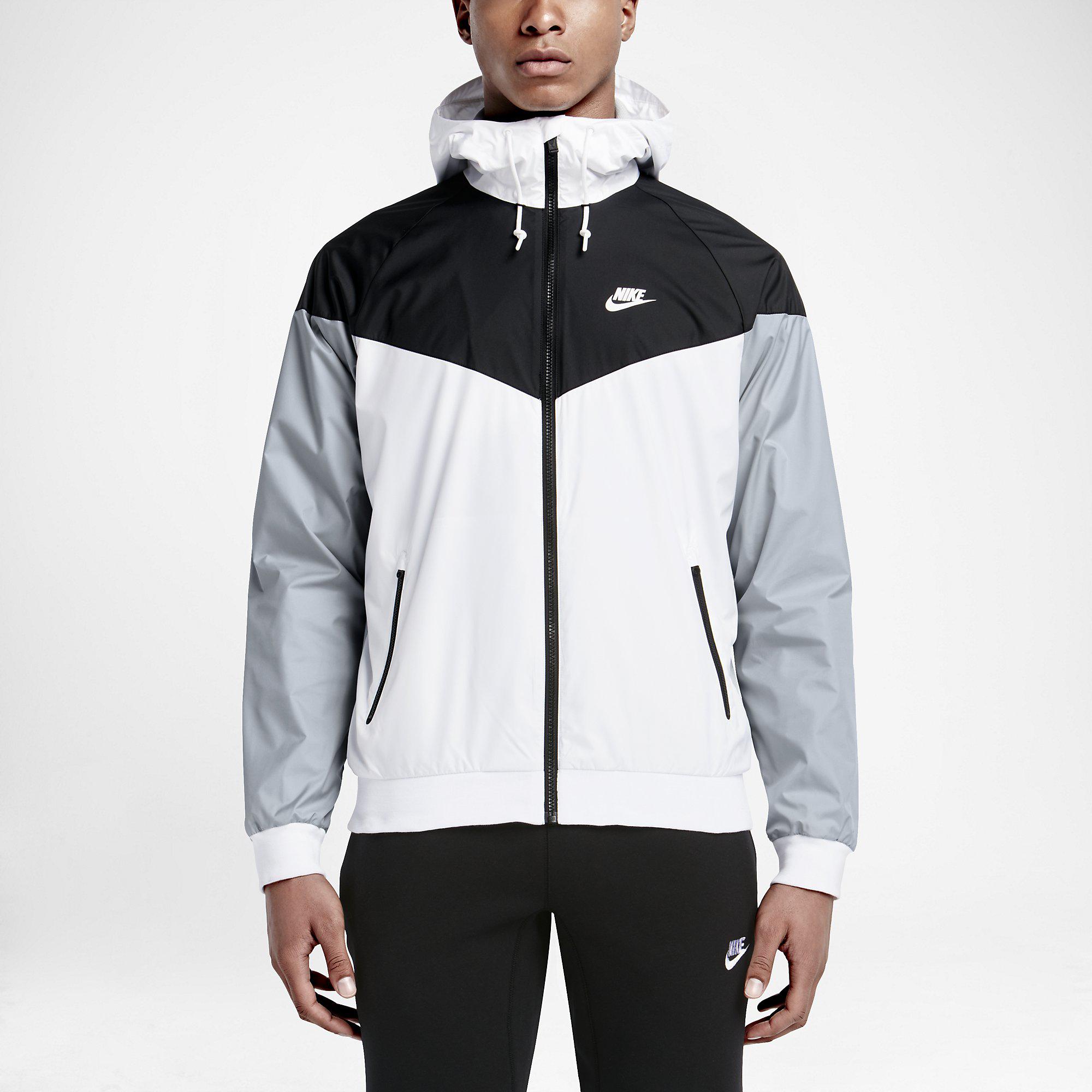 nike grey and white jacket