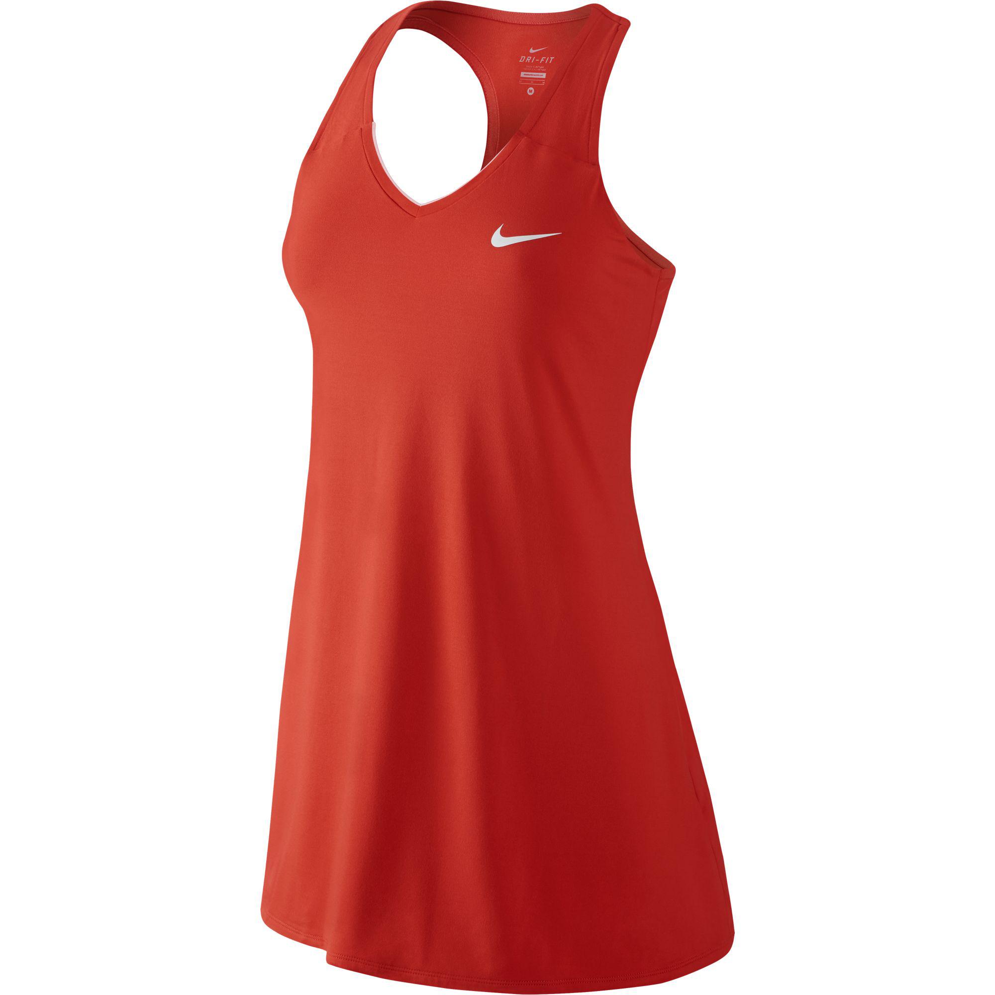 Nike Womens Pure Tennis Dress - Light Crimson/White - Tennisnuts.com