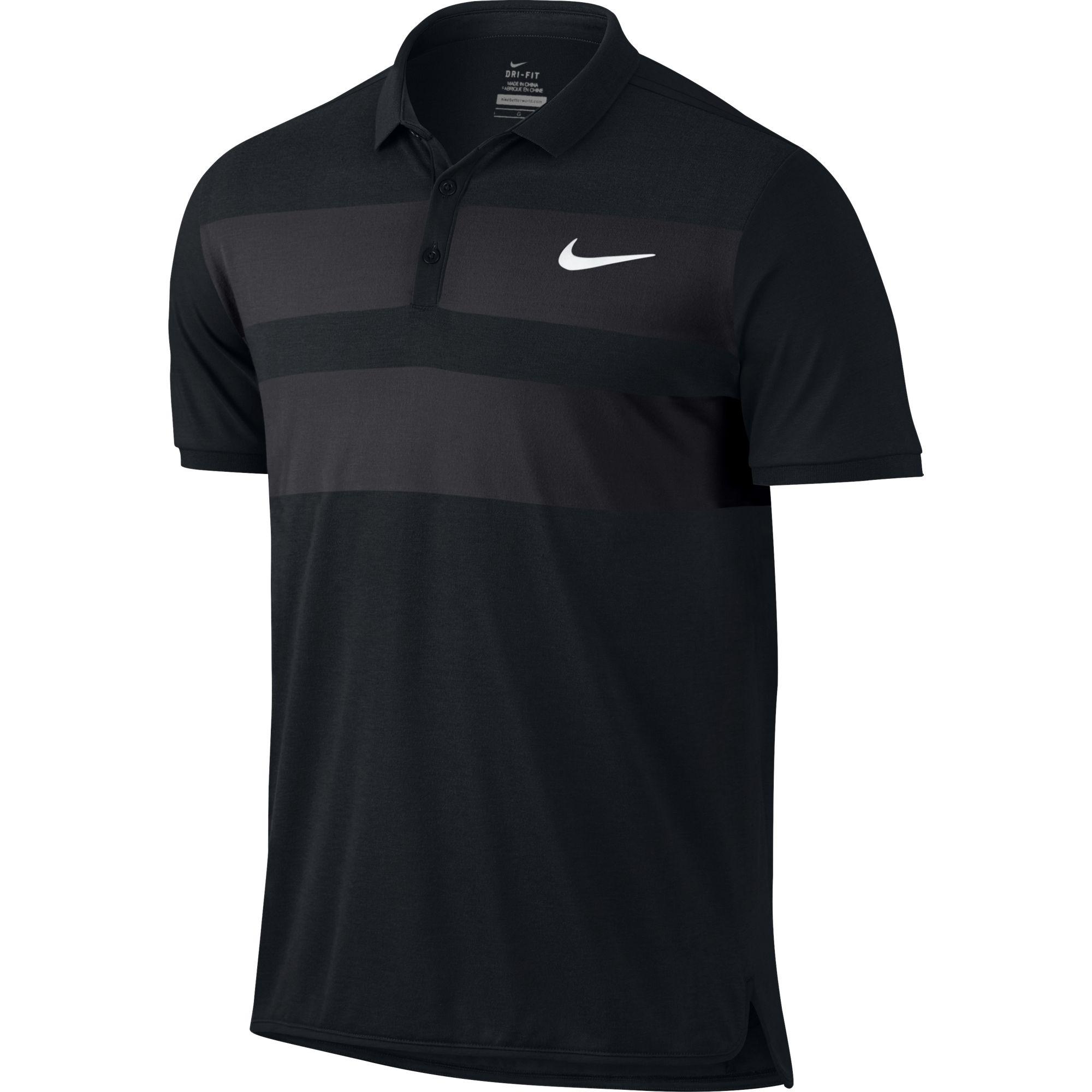 Nike Mens Advantage Cool Polo - Black - Tennisnuts.com