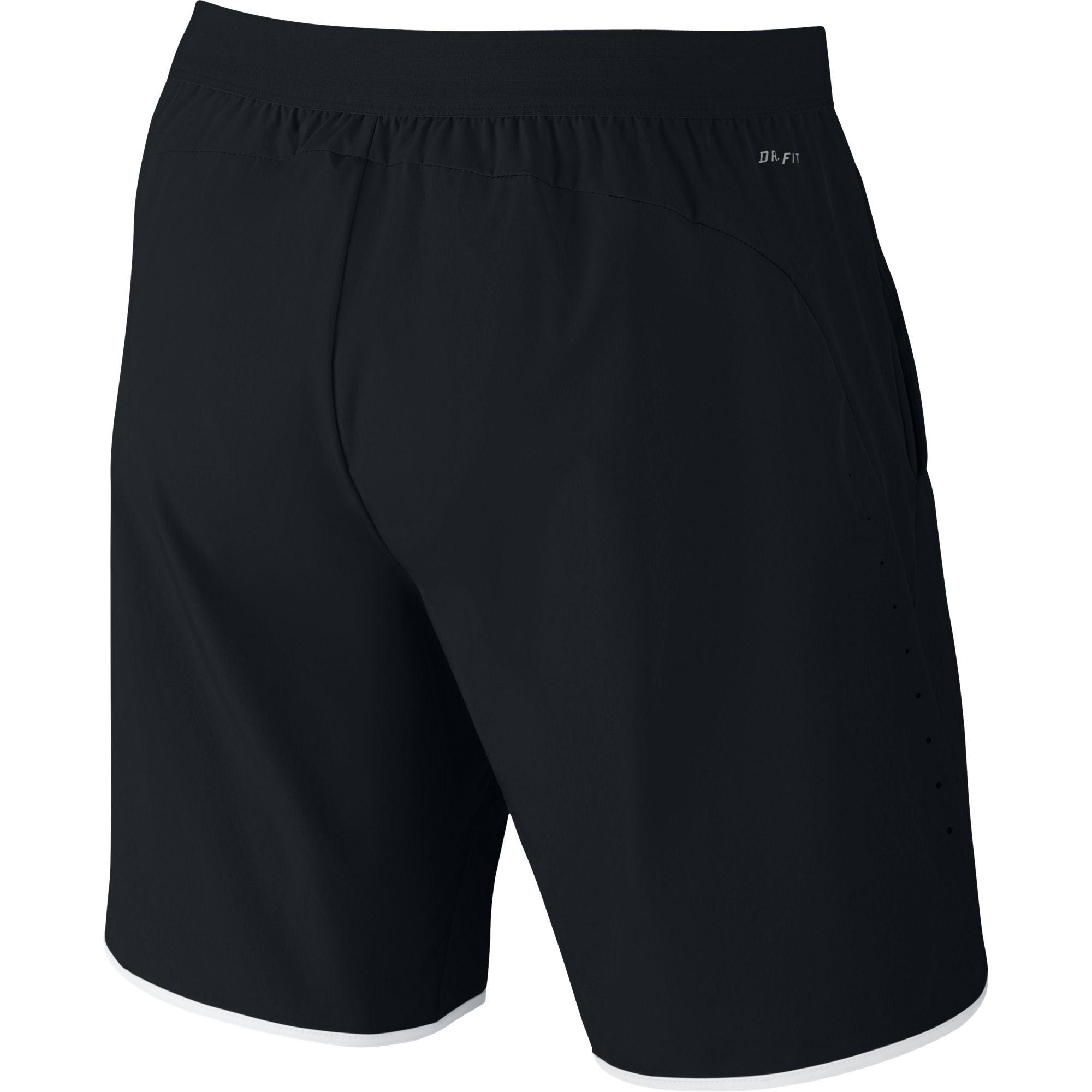 Nike Mens Flex Gladiator 9 Inch Shorts - Black - Tennisnuts.com