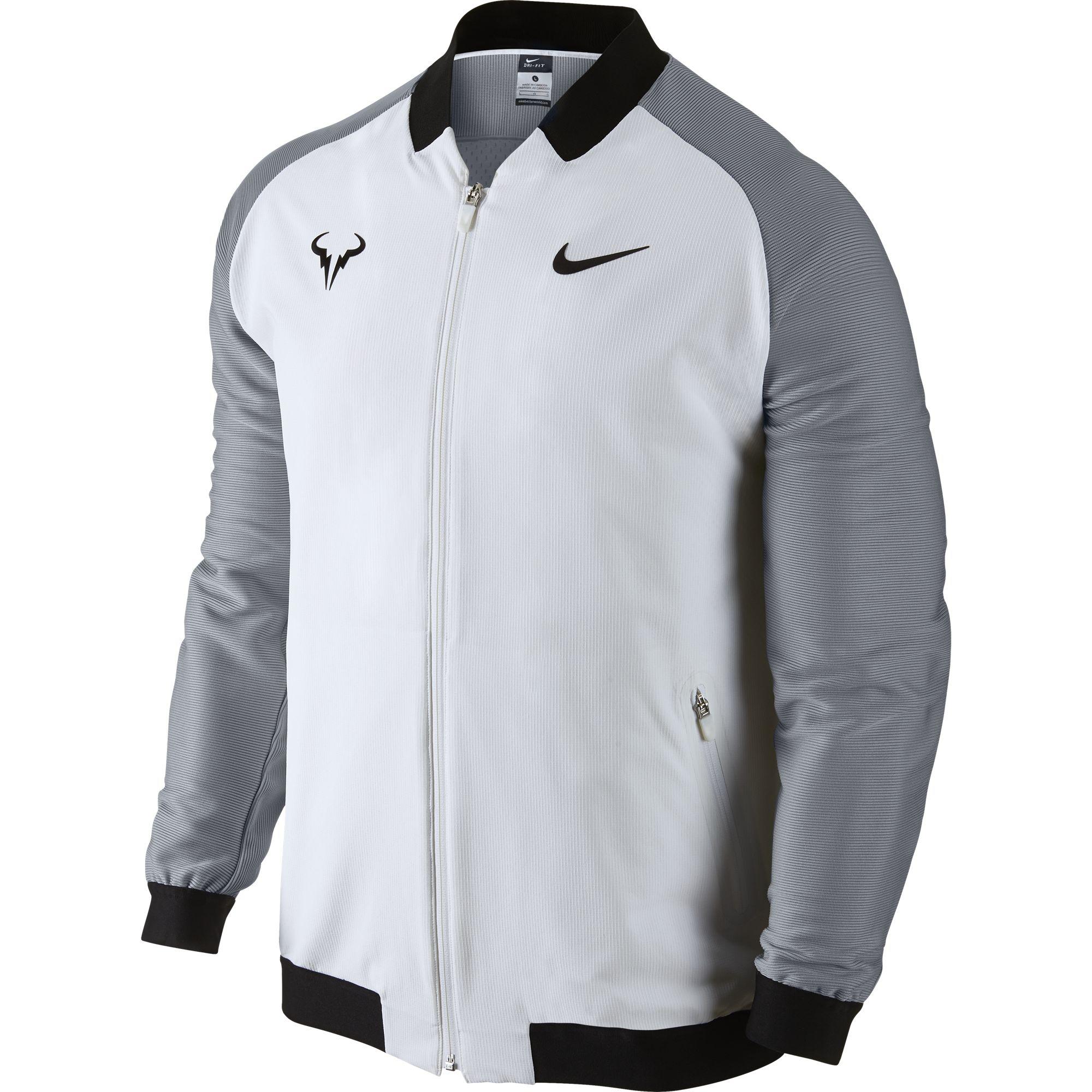 Nike Mens Premier Rafa Jacket - White/Stealth/Black Tennisnuts.com