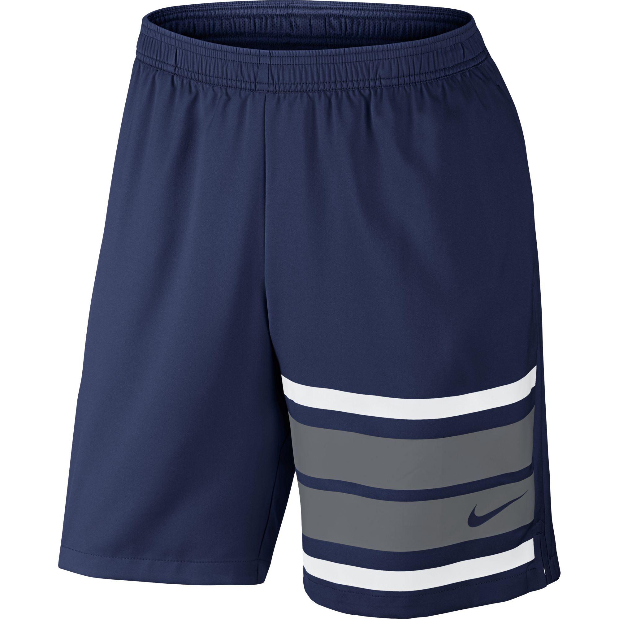 Nike Mens Court Graphic 9 Inch Tennis Shorts - Midnight Navy ...
