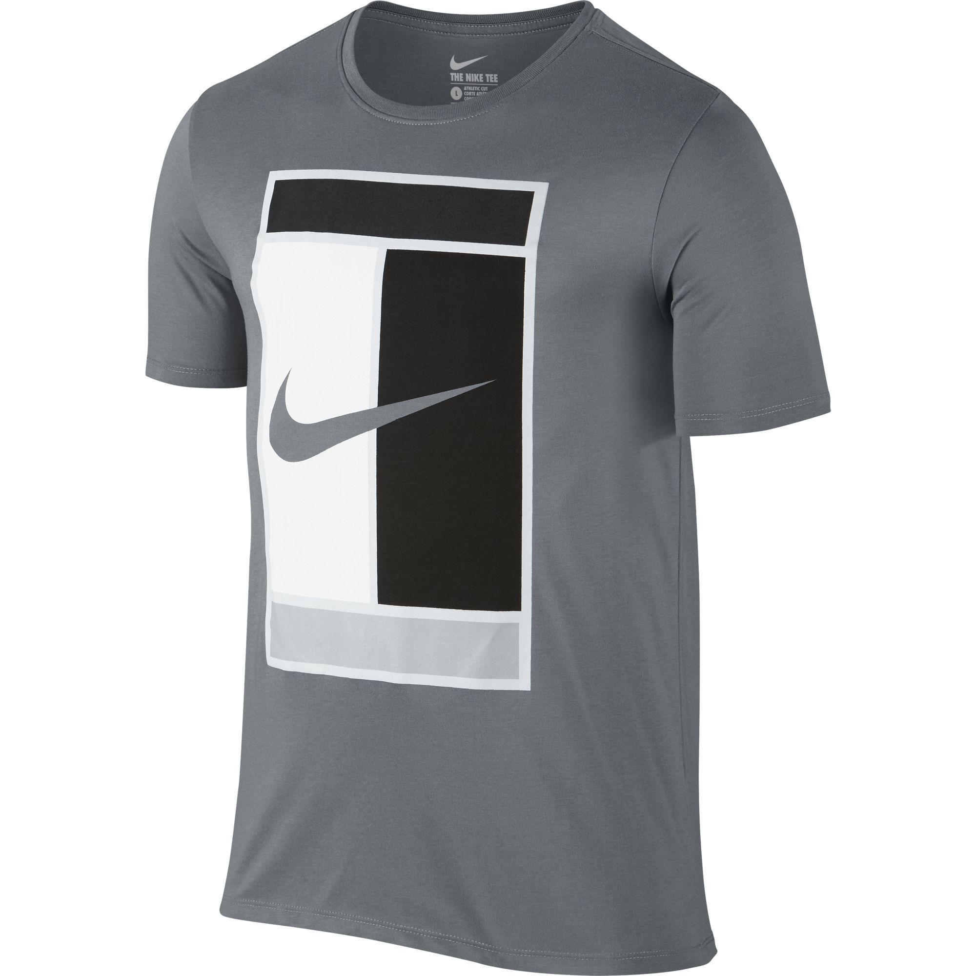Nike Mens Court Logo Crew - Cool Grey - Tennisnuts.com