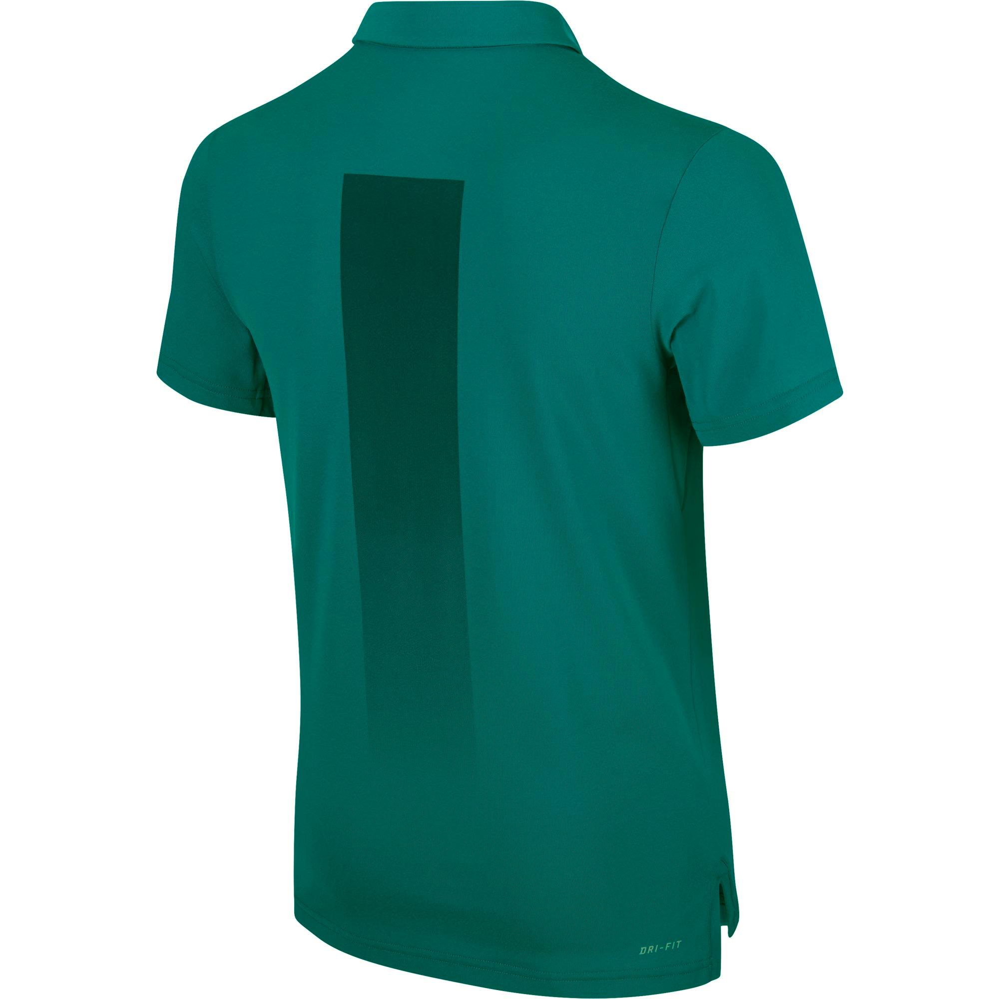 Nike Boys RF Polo - Radiant Emerald/Teal - Tennisnuts.com