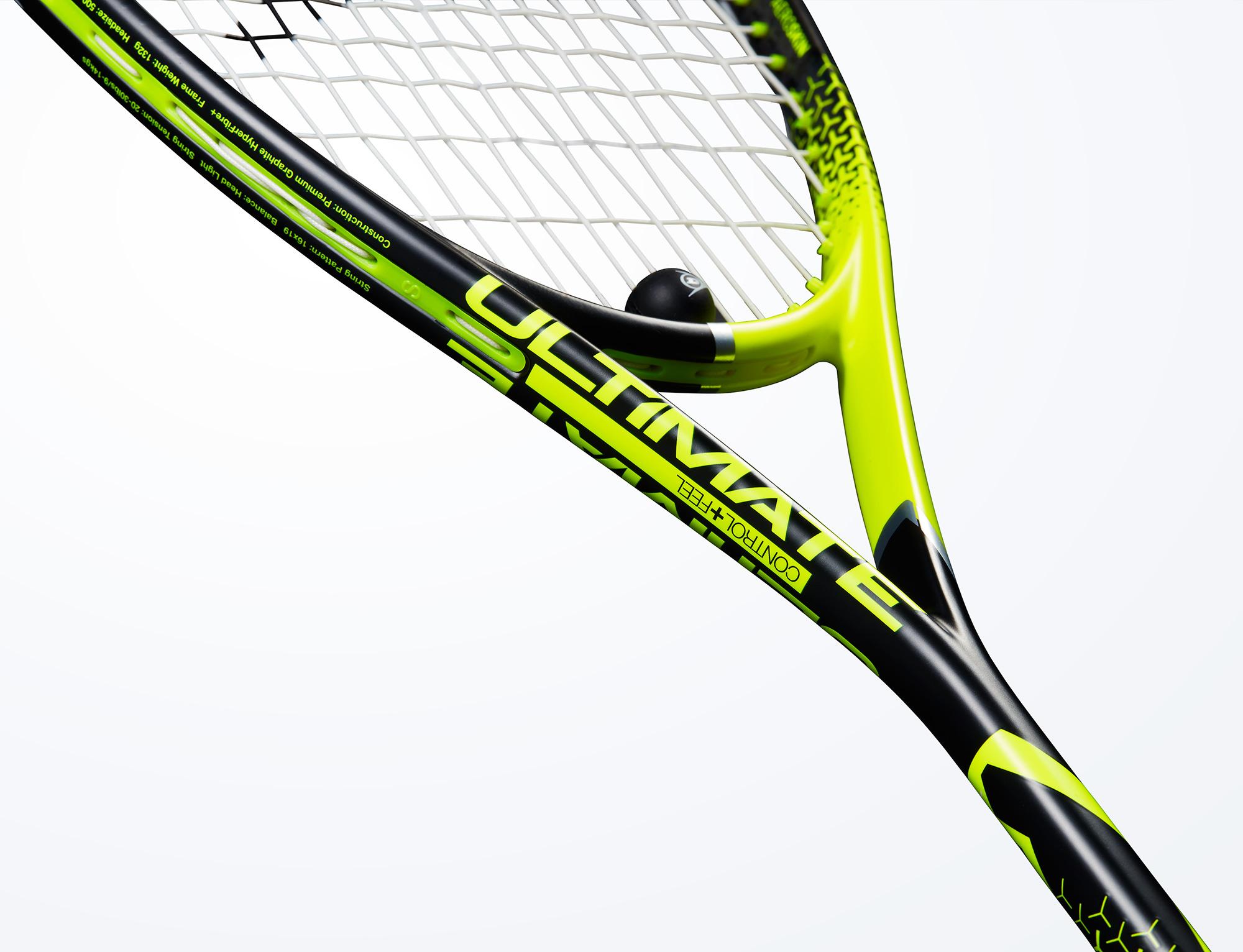 Raquete de squash Dagos Dunlop Sonic Core Ultimate 132 cor preta e