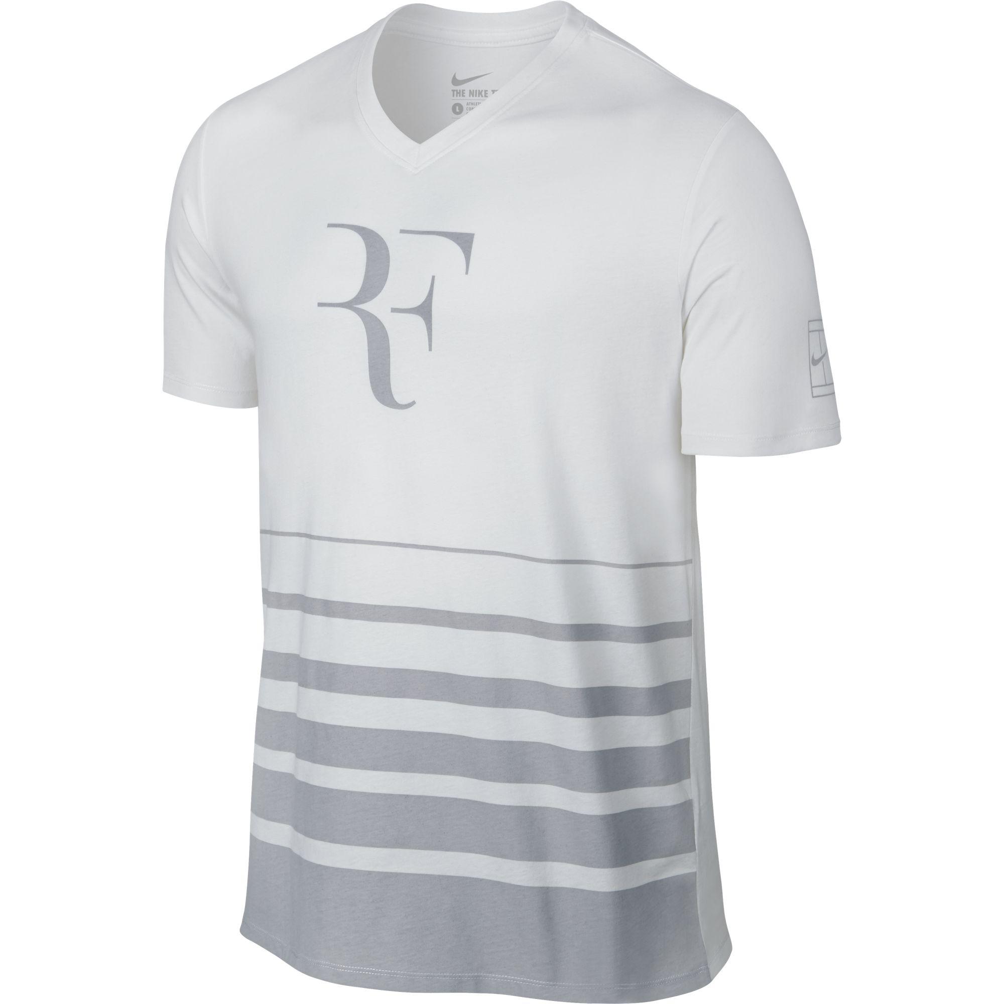 gray and white nike shirt