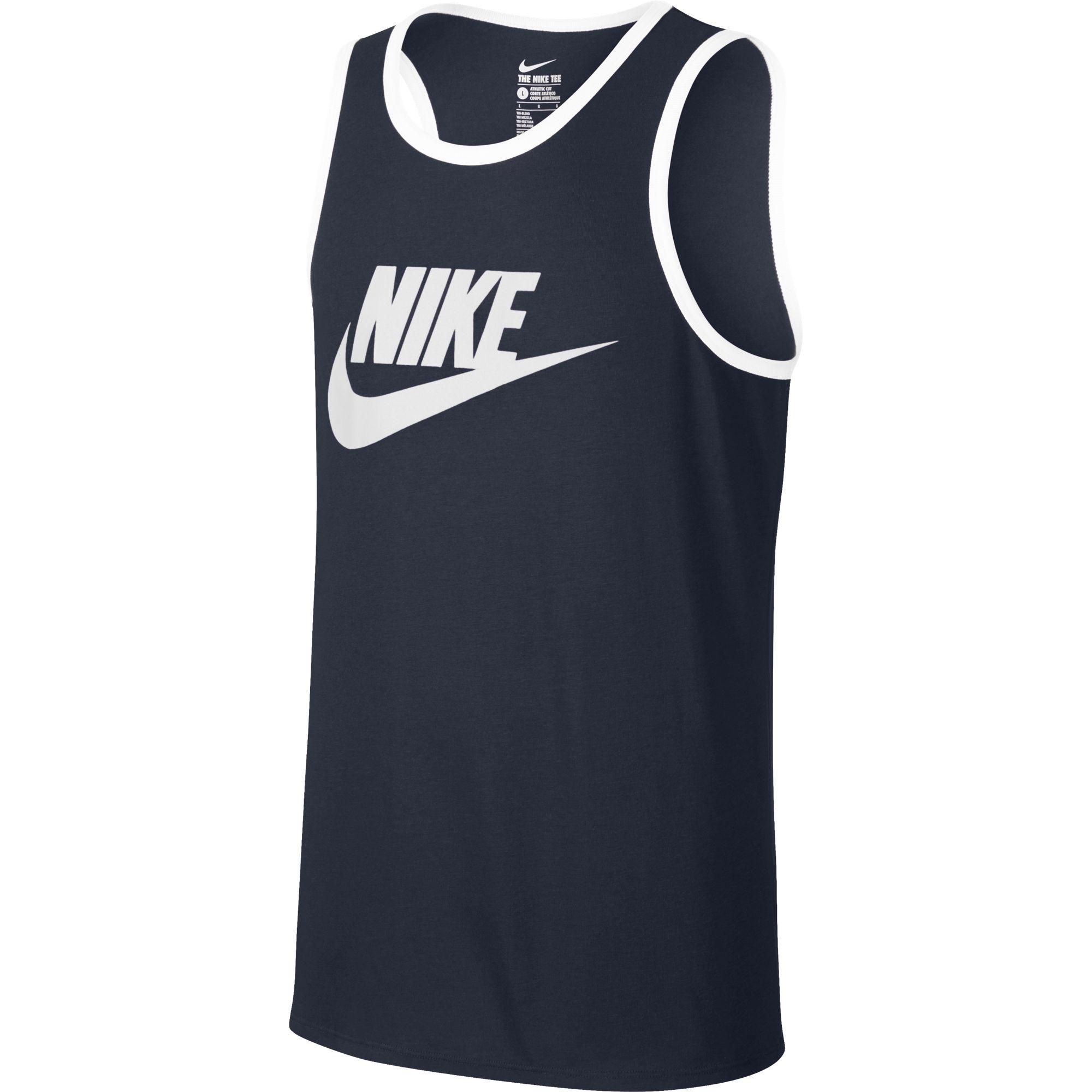 Nike Mens Sportswear Ace Logo Tank Top - Obsidian/White - Tennisnuts.com