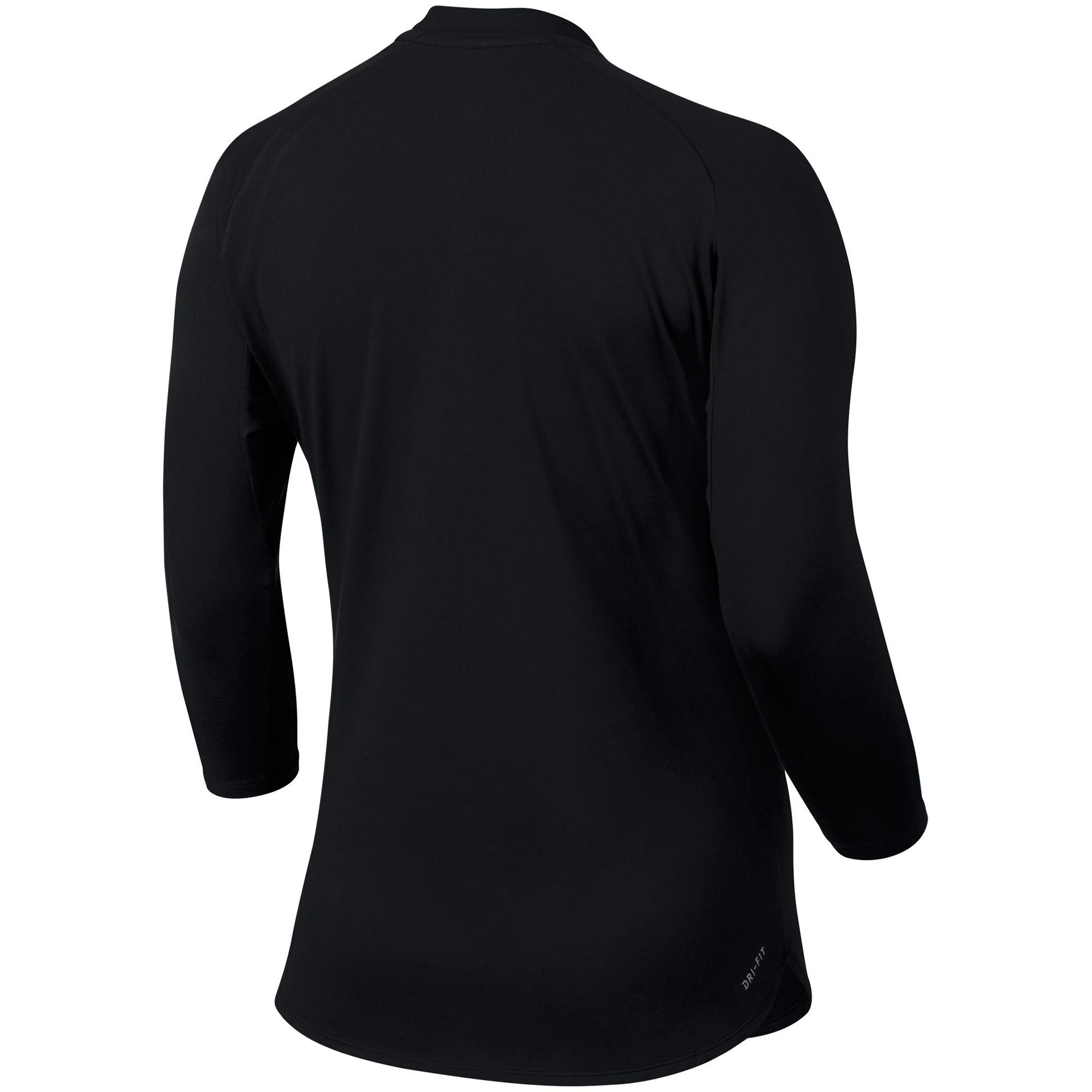 Nike Womens Dry 3/4 Sleeve Tennis Top Black